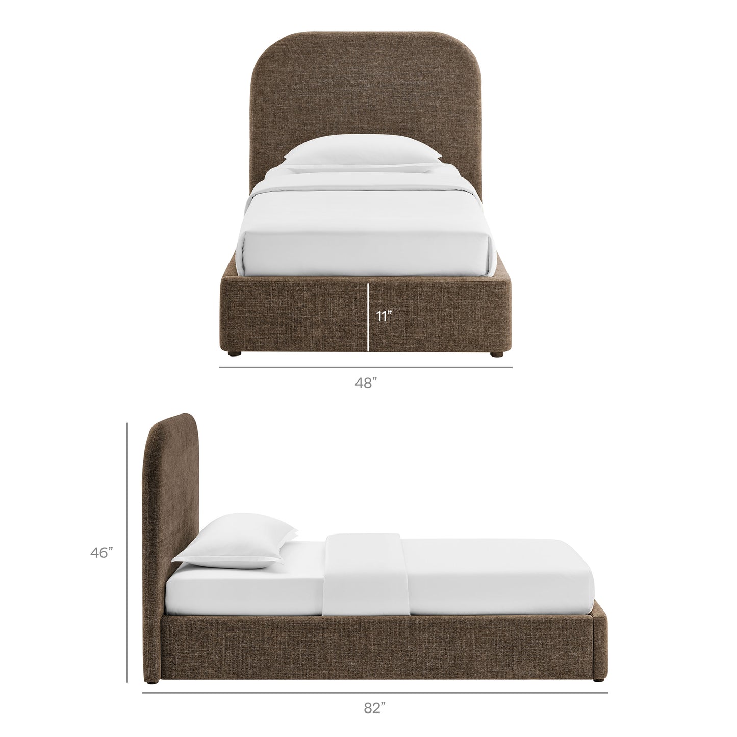 Keynote Twin Fabric Upholstered Storage Platform Bed Frame by Modway