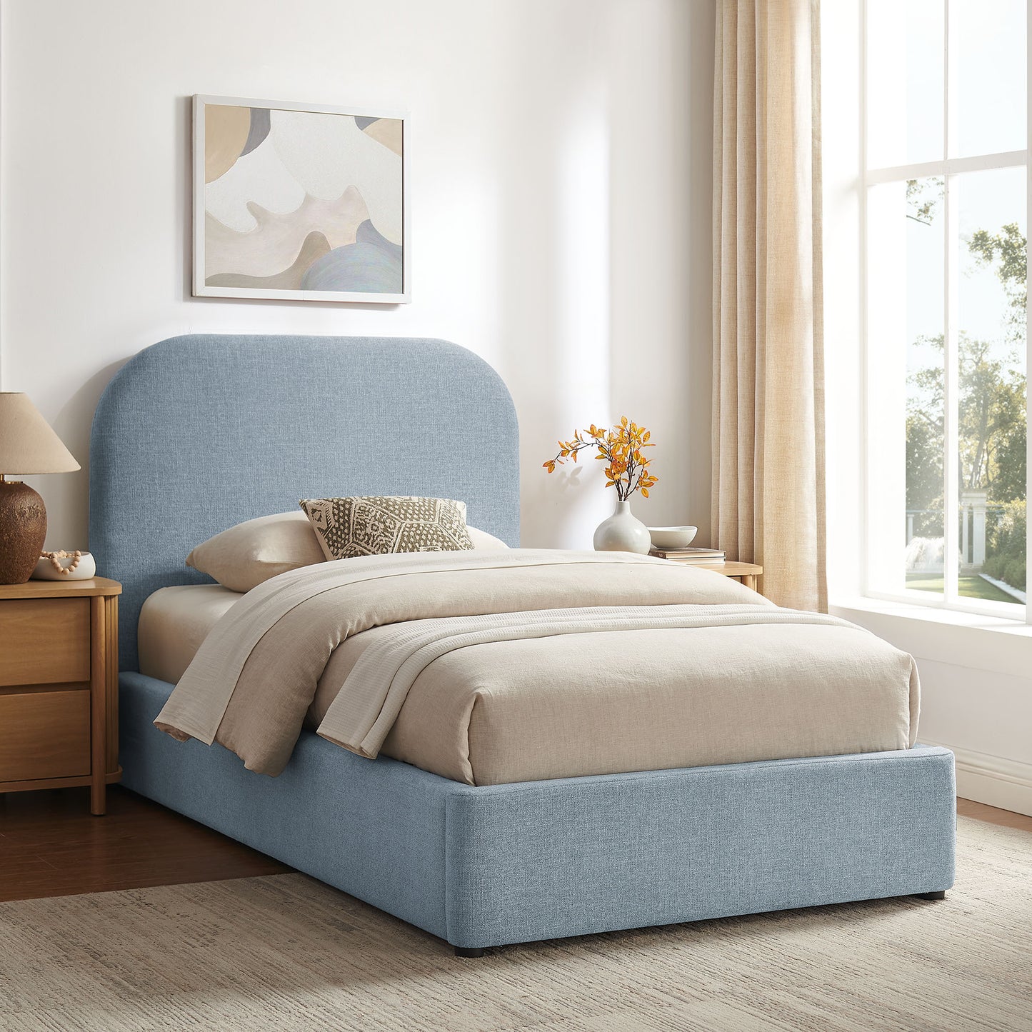 Keynote Twin Fabric Upholstered Storage Platform Bed Frame by Modway