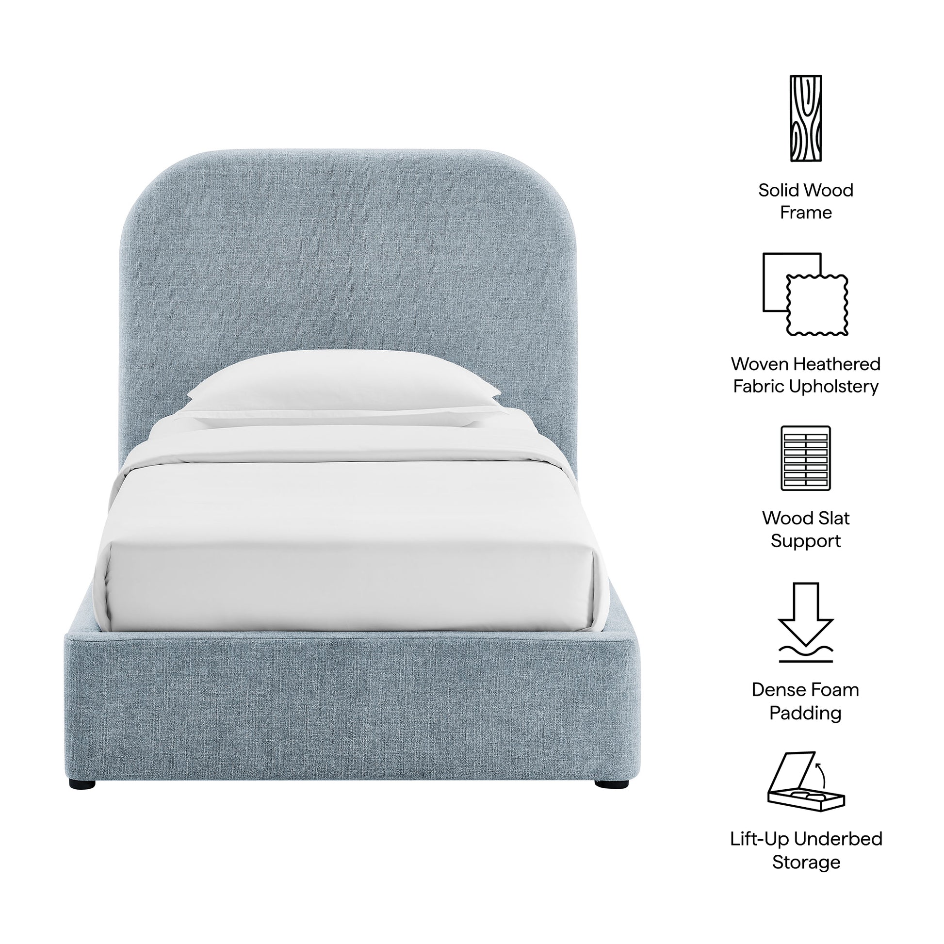 Keynote Twin Fabric Upholstered Storage Platform Bed Frame by Modway