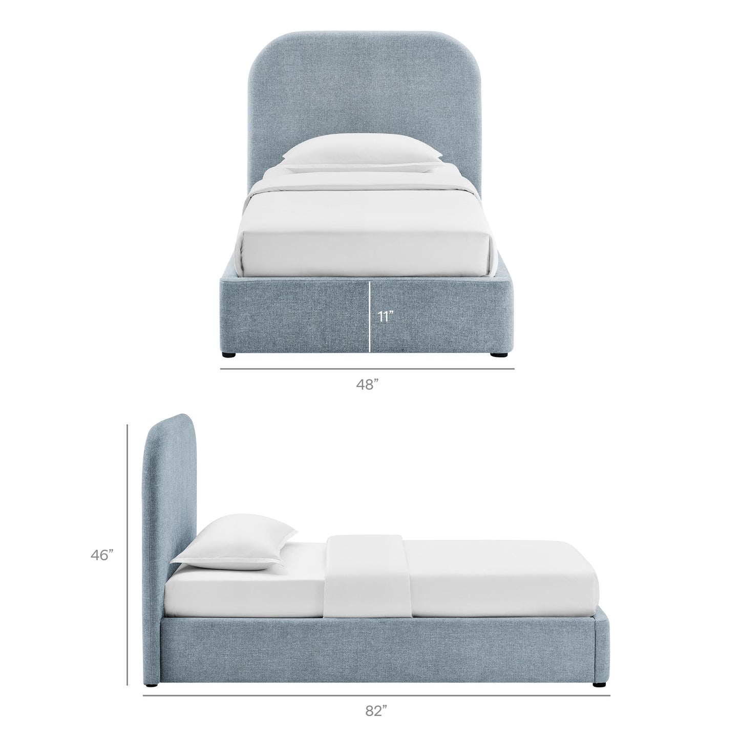 Keynote Twin Fabric Upholstered Storage Platform Bed Frame by Modway