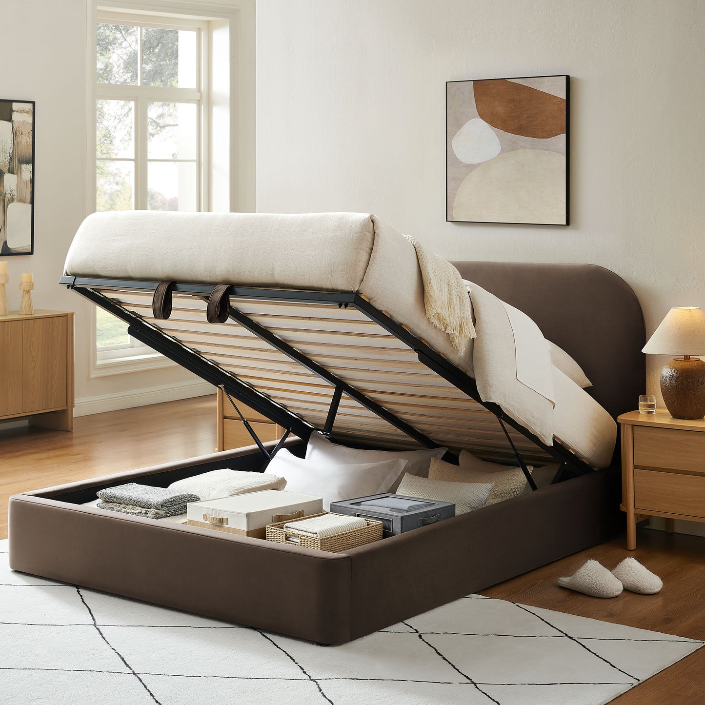 Keynote Full Performance Velvet Storage Platform Bed Frame by Modway
