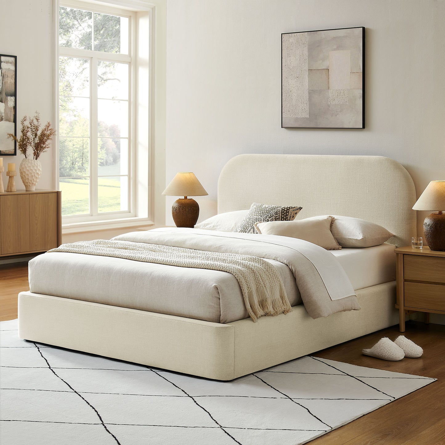 Keynote Full Fabric Upholstered Storage Platform Bed Frame by Modway