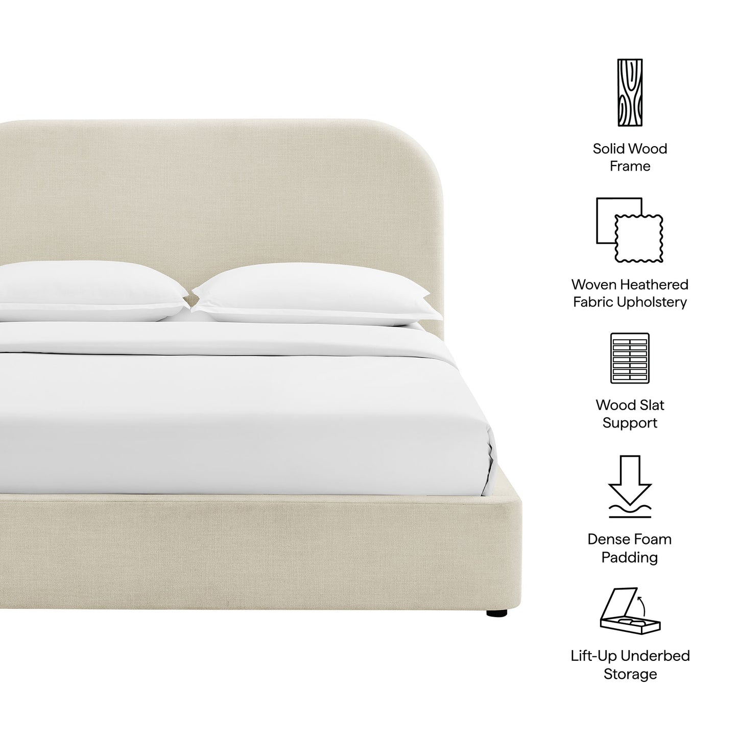 Keynote Full Fabric Upholstered Storage Platform Bed Frame by Modway