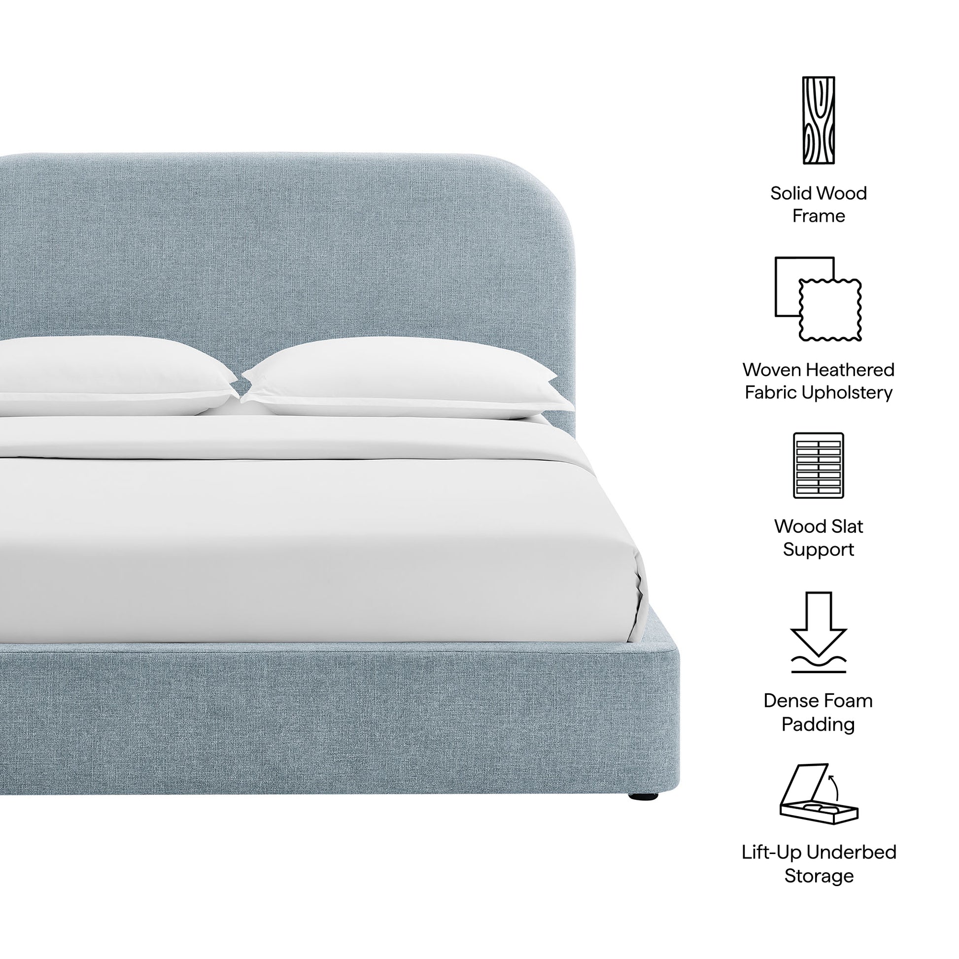 Keynote Full Fabric Upholstered Storage Platform Bed Frame by Modway
