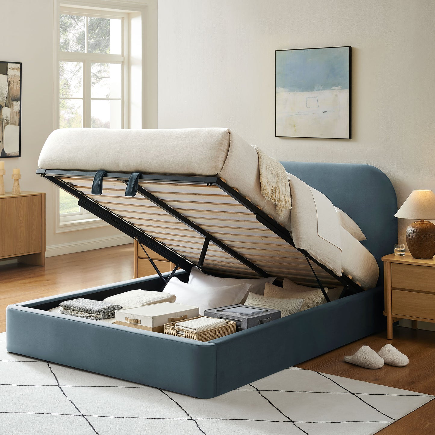 Keynote Queen Performance Velvet Storage Platform Bed Frame by Modway