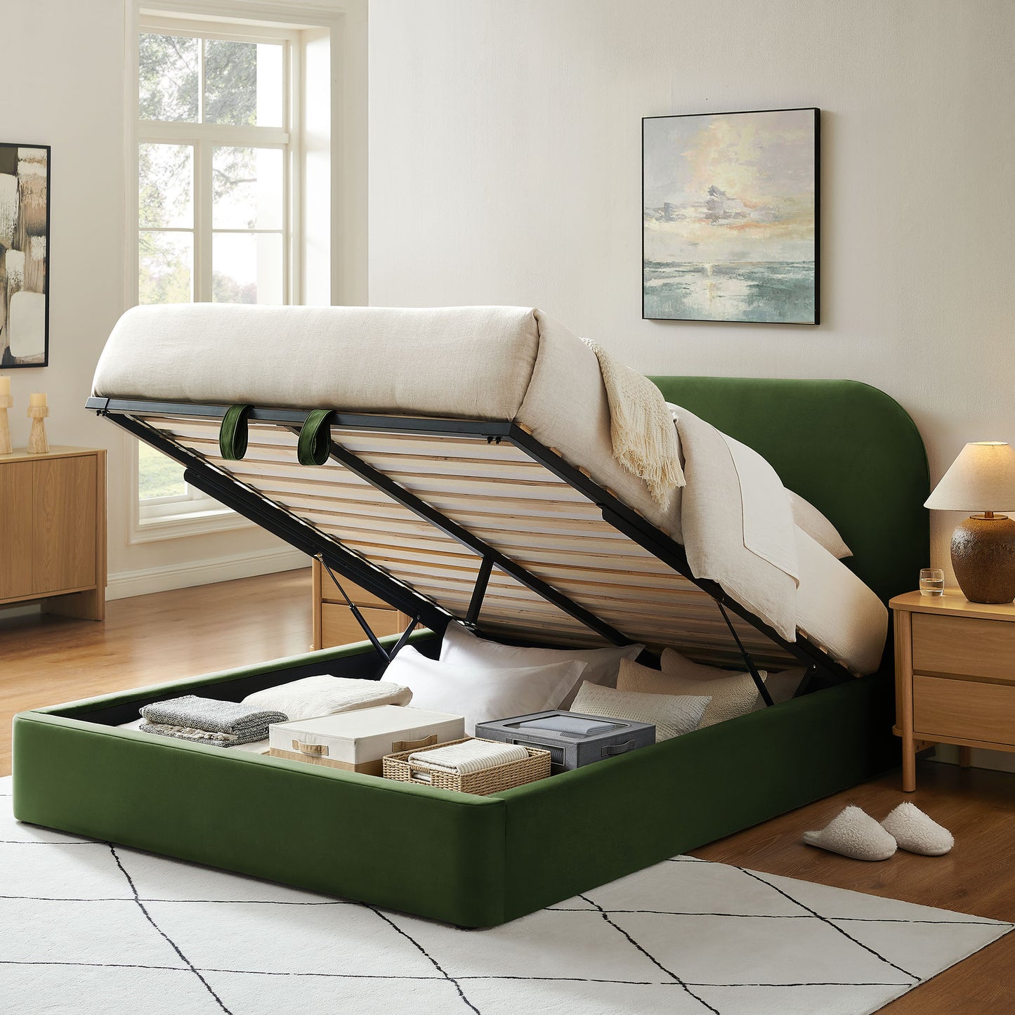 Keynote Queen Performance Velvet Storage Platform Bed Frame by Modway