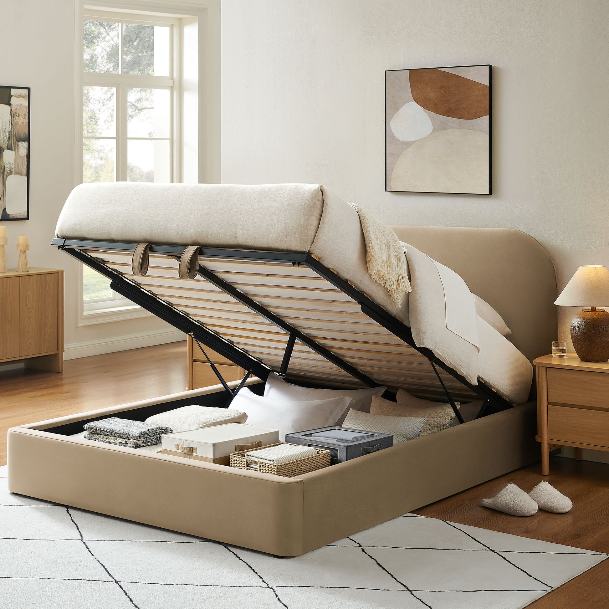 Keynote Queen Performance Velvet Storage Platform Bed Frame by Modway