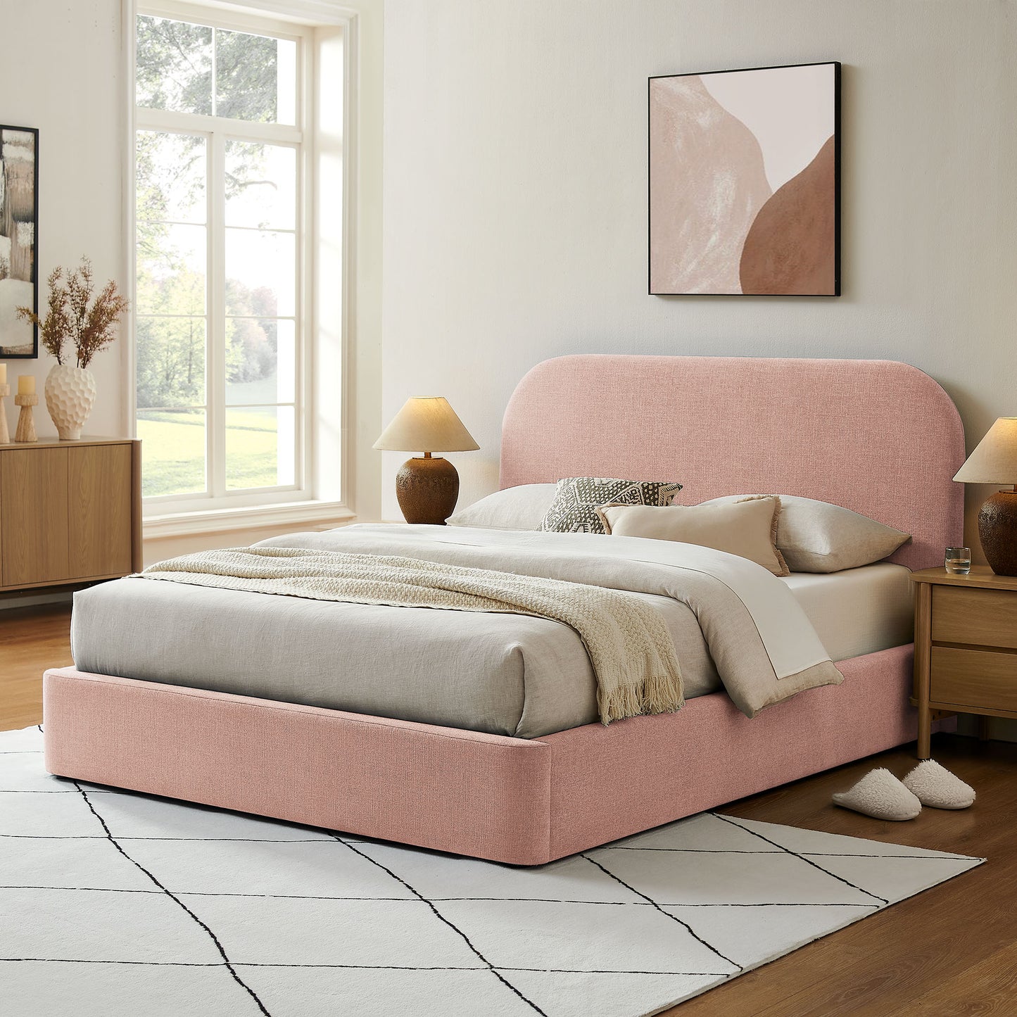 Keynote Queen Fabric Upholstered Storage Platform Bed Frame by Modway