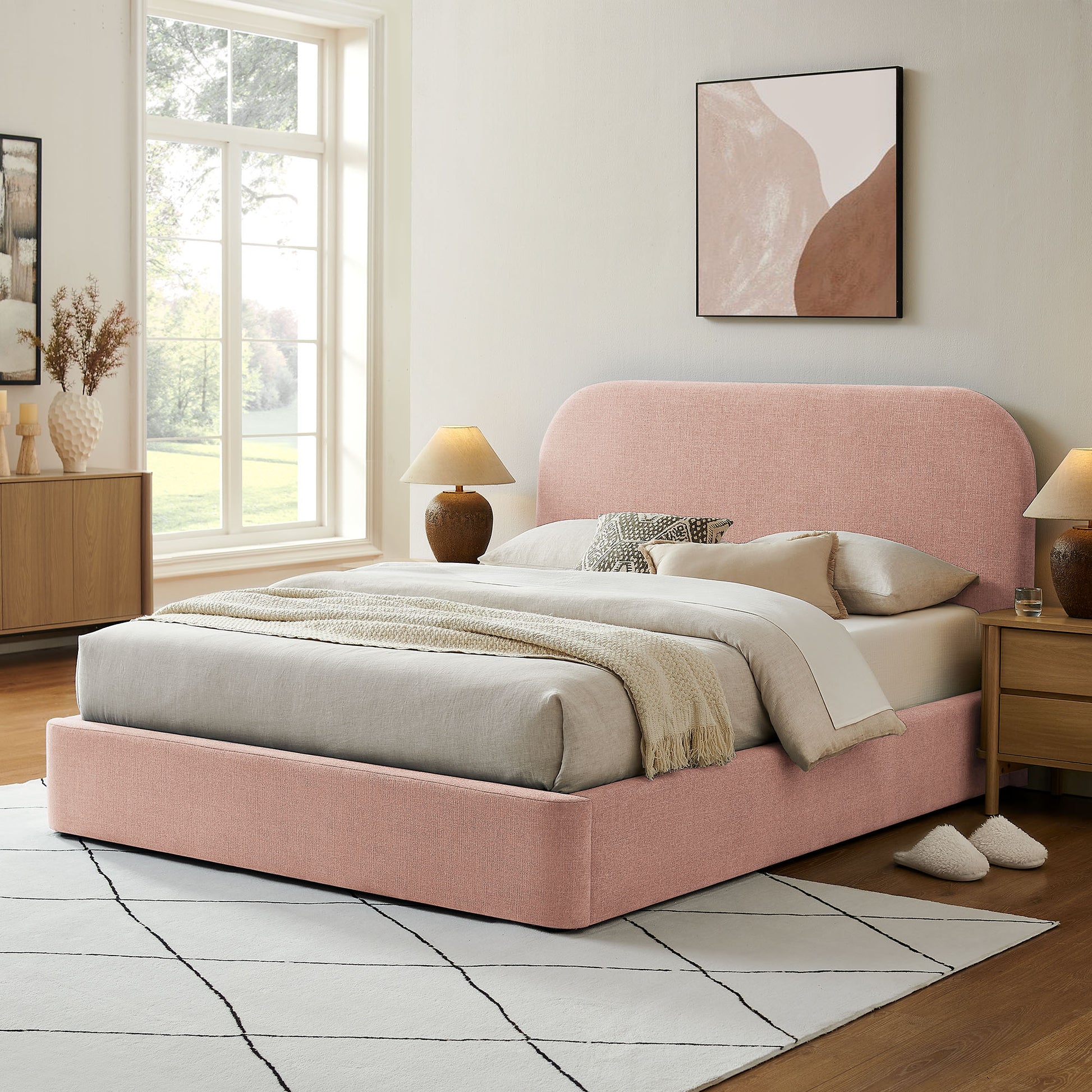 Keynote Queen Fabric Upholstered Storage Platform Bed Frame by Modway