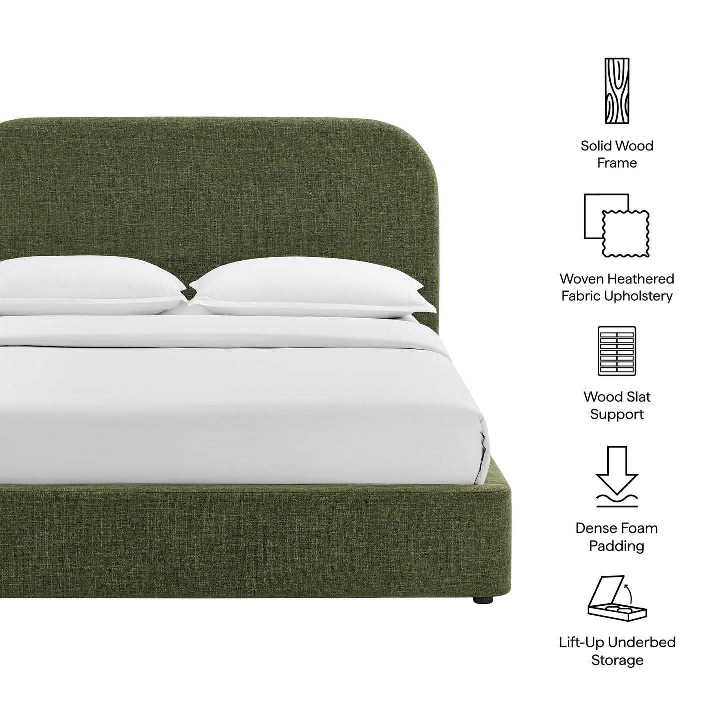Keynote Queen Fabric Upholstered Storage Platform Bed Frame by Modway