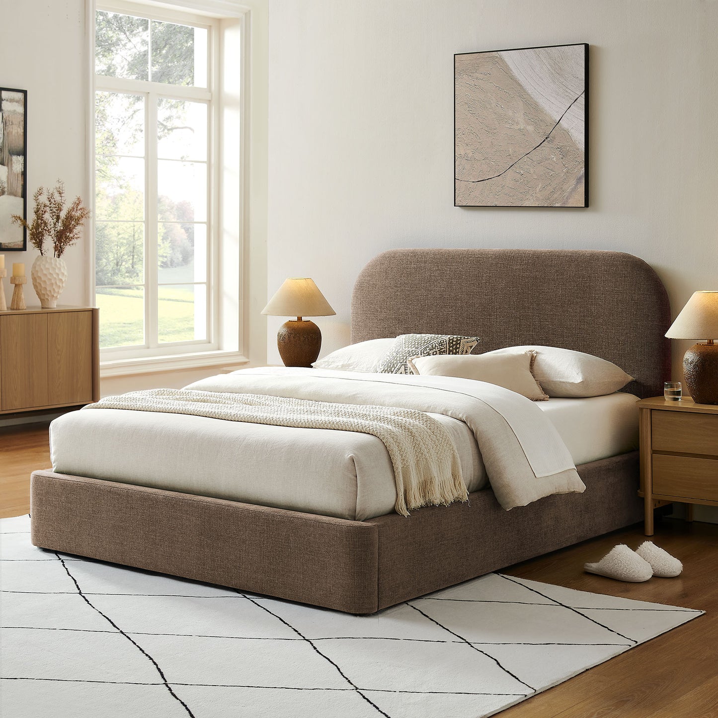 Keynote Queen Fabric Upholstered Storage Platform Bed Frame by Modway