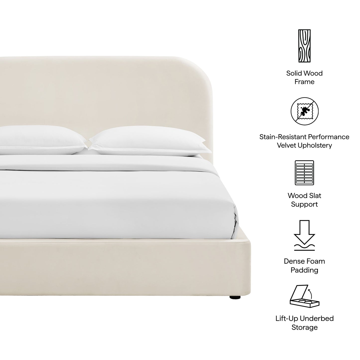Keynote King Performance Velvet Storage Platform Bed Frame by Modway