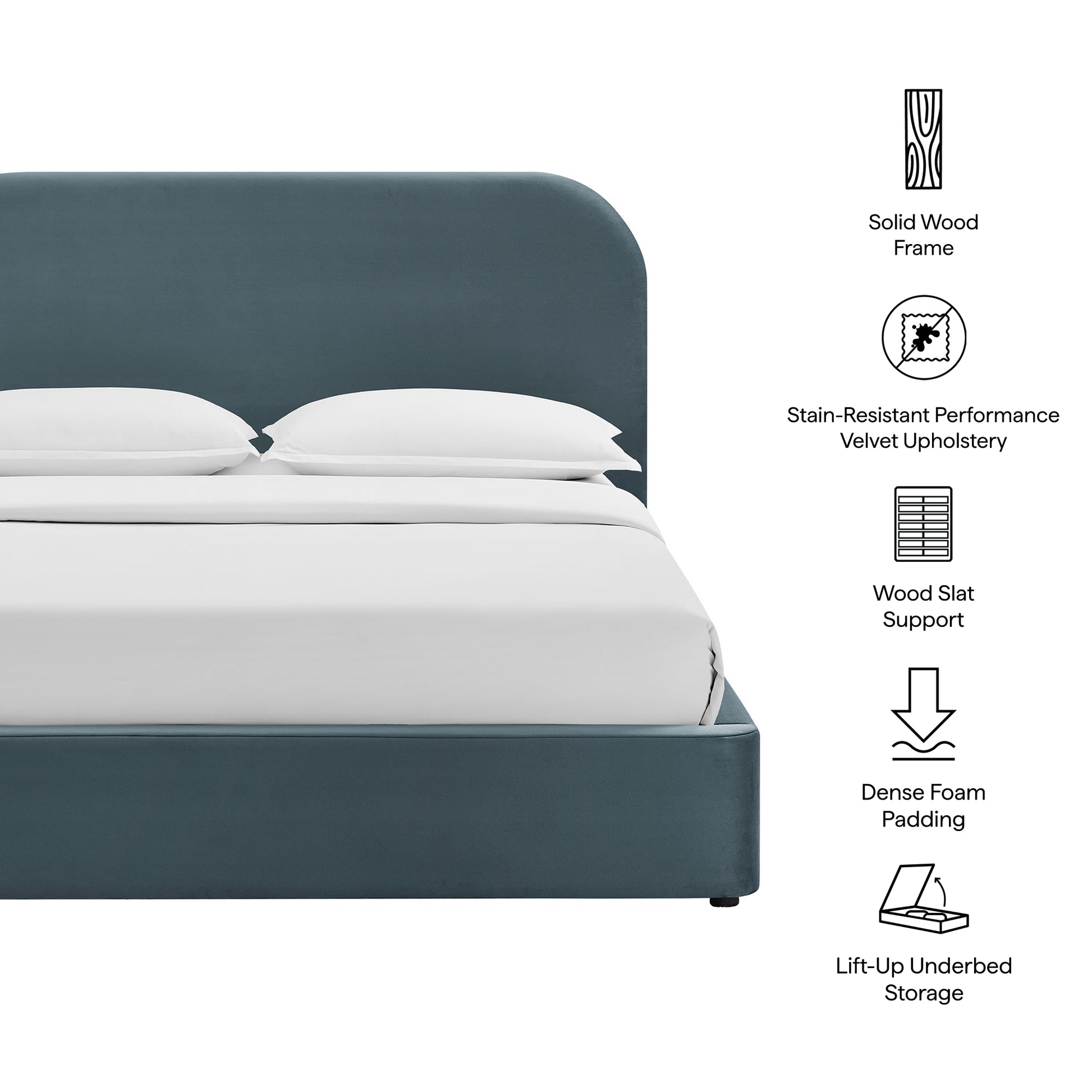 Keynote King Performance Velvet Storage Platform Bed Frame by Modway
