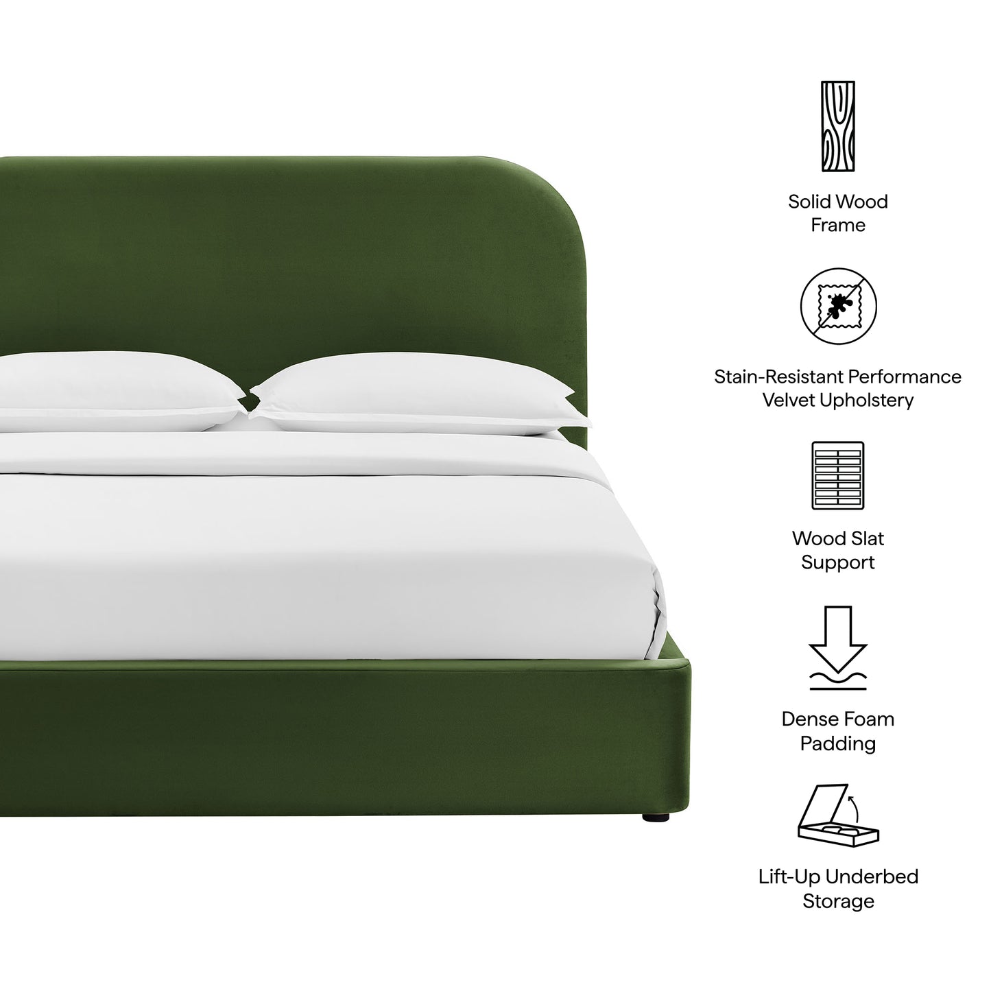 Keynote King Performance Velvet Storage Platform Bed Frame by Modway