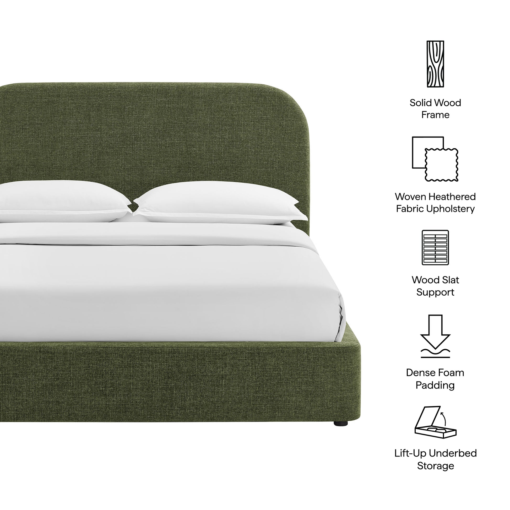 Keynote King Fabric Upholstered Storage Platform Bed Frame by Modway