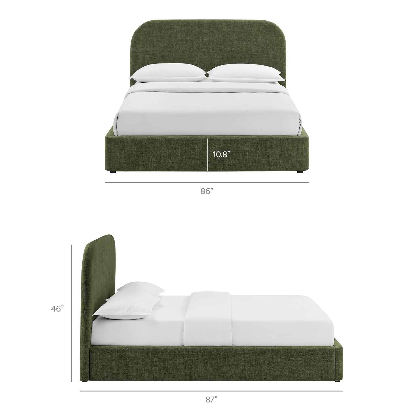 Keynote King Fabric Upholstered Storage Platform Bed Frame by Modway