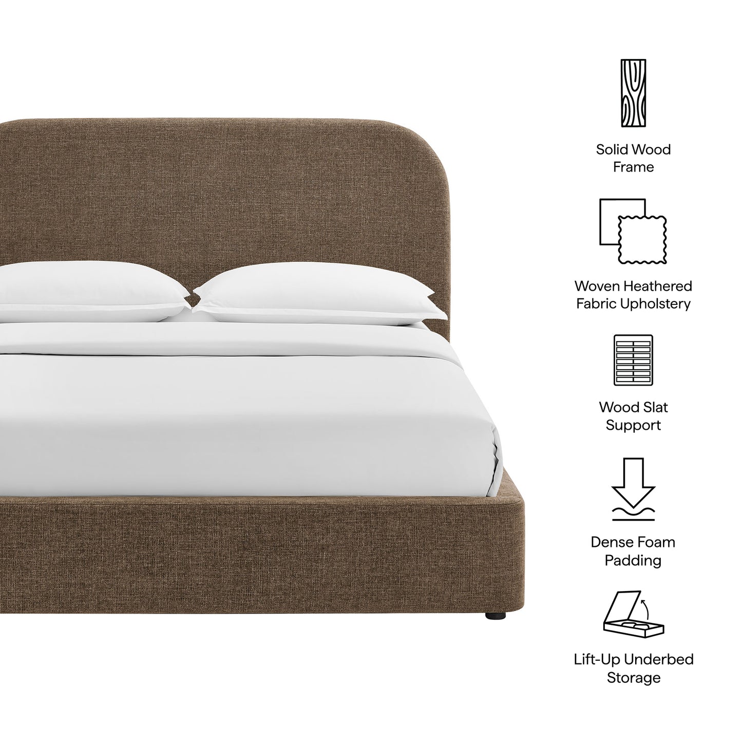 Keynote King Fabric Upholstered Storage Platform Bed Frame by Modway