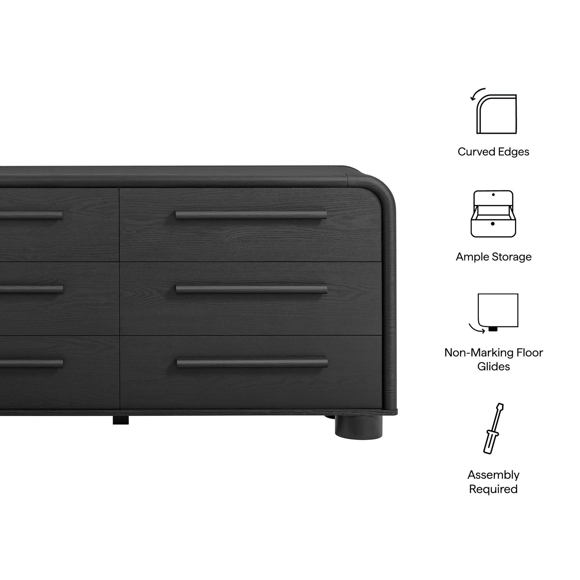 Bellamy Curved 6-Drawer Dresser by Modway