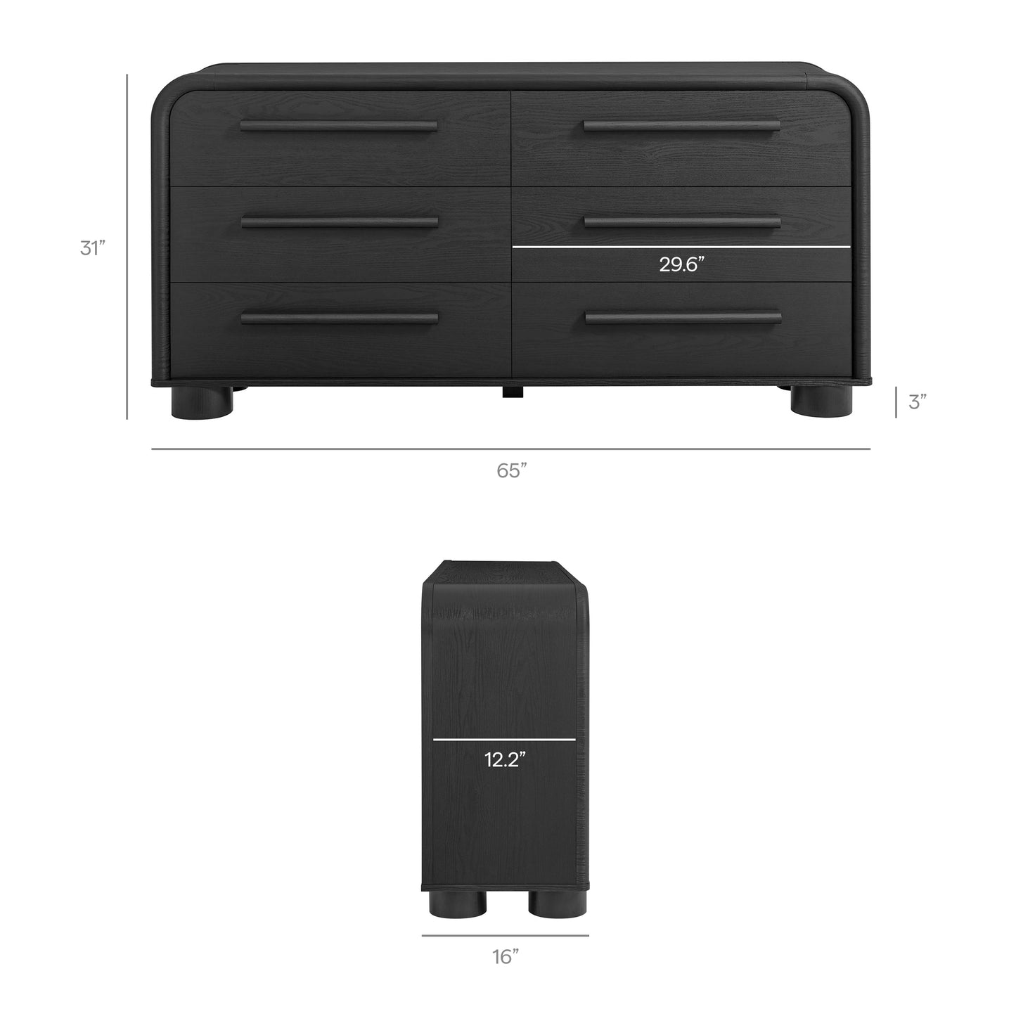 Bellamy Curved 6-Drawer Dresser by Modway