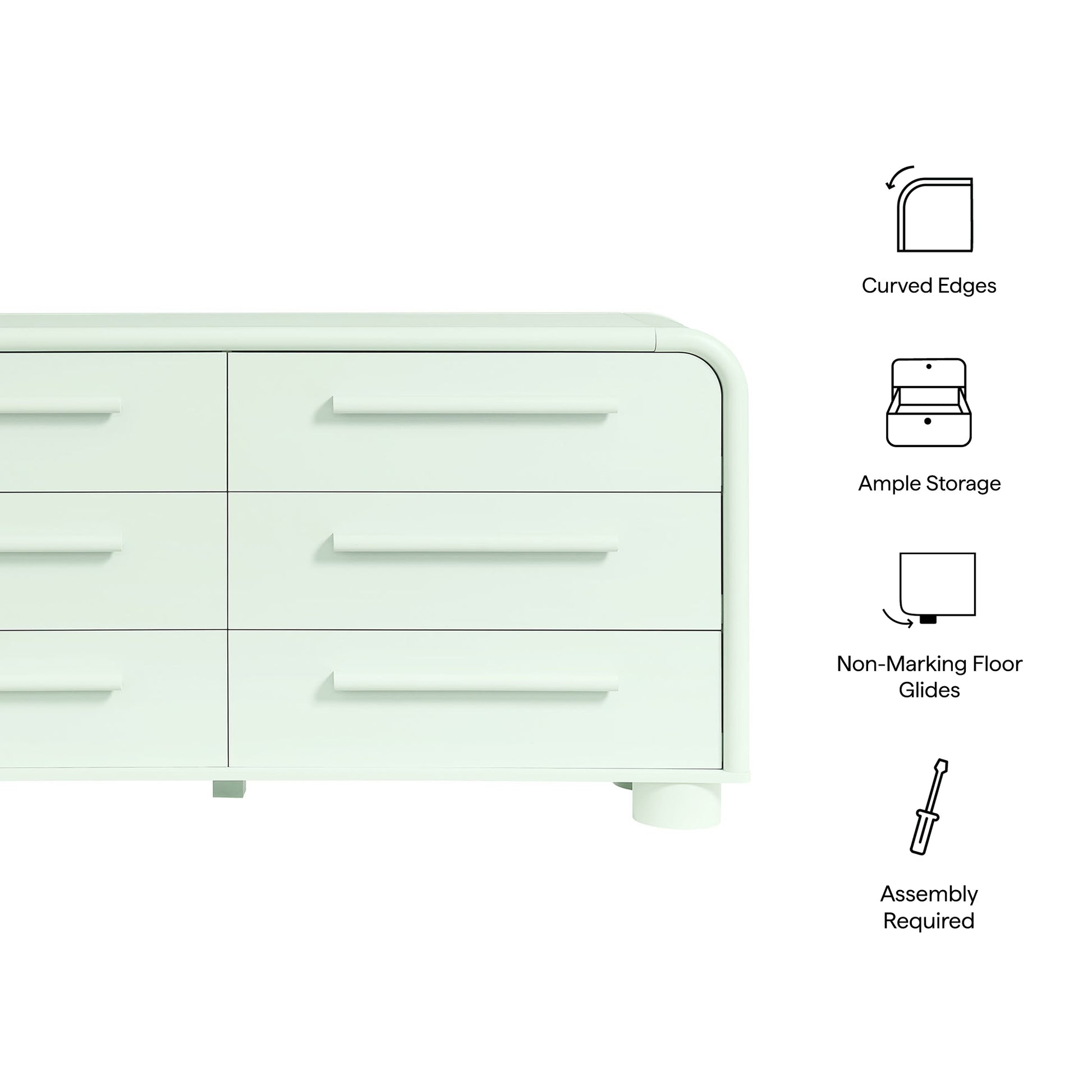 Bellamy Curved 6-Drawer Dresser by Modway