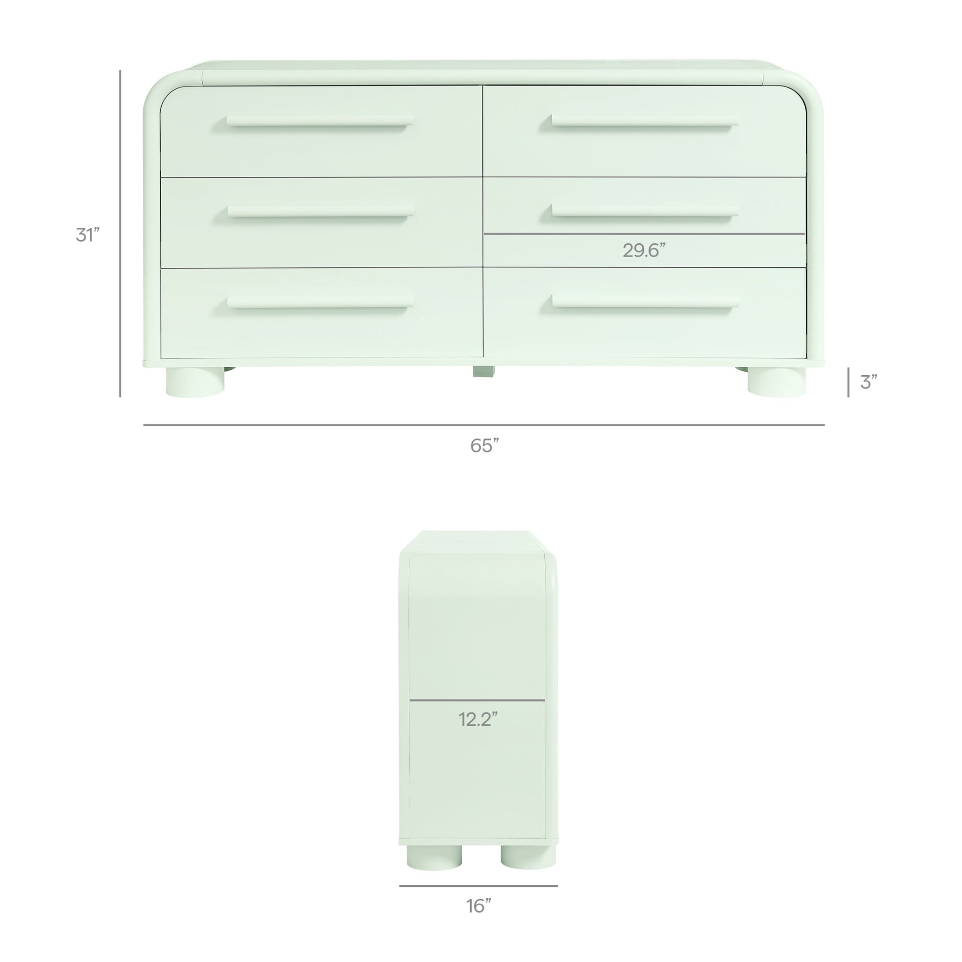 Bellamy Curved 6-Drawer Dresser by Modway