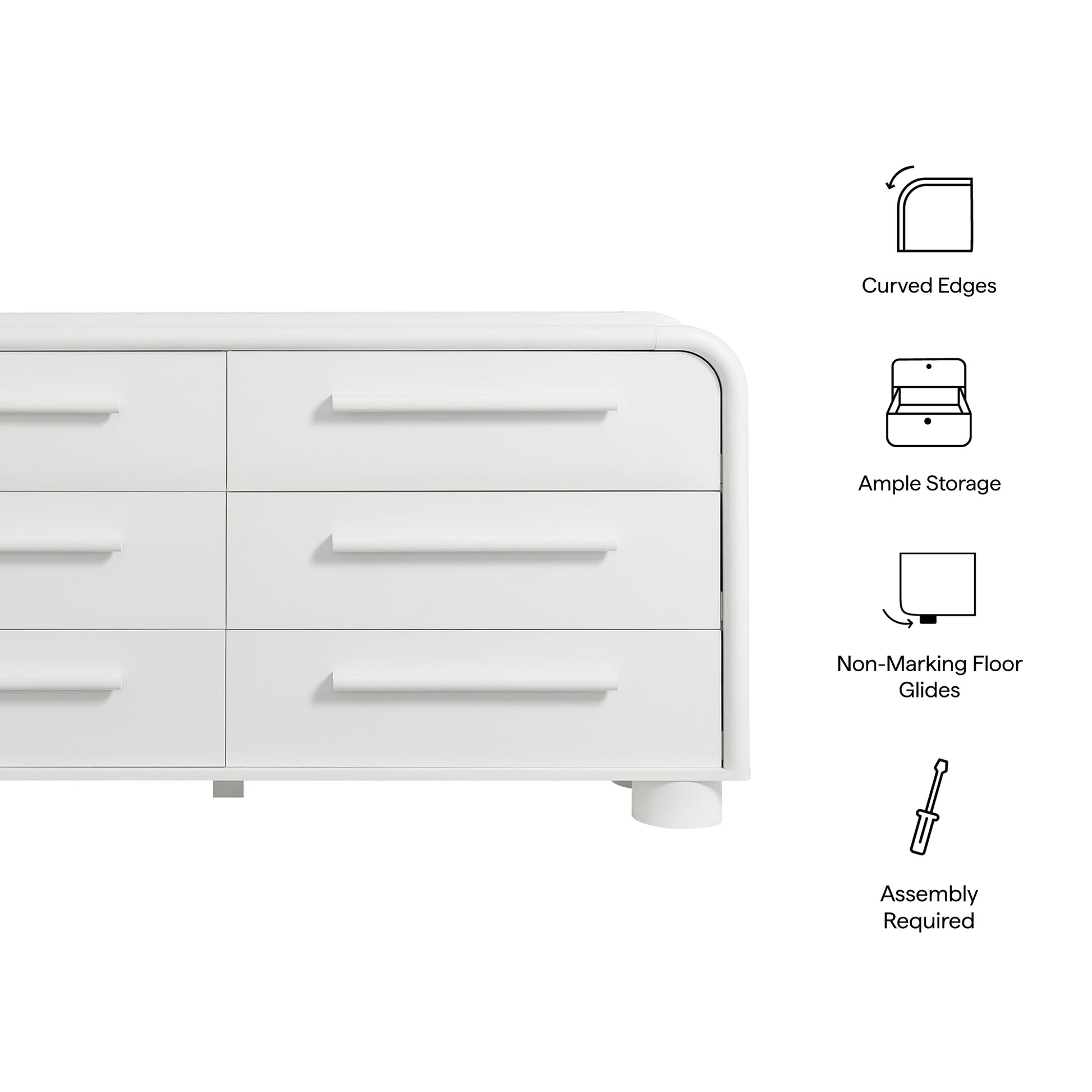 Bellamy Curved 6-Drawer Dresser by Modway