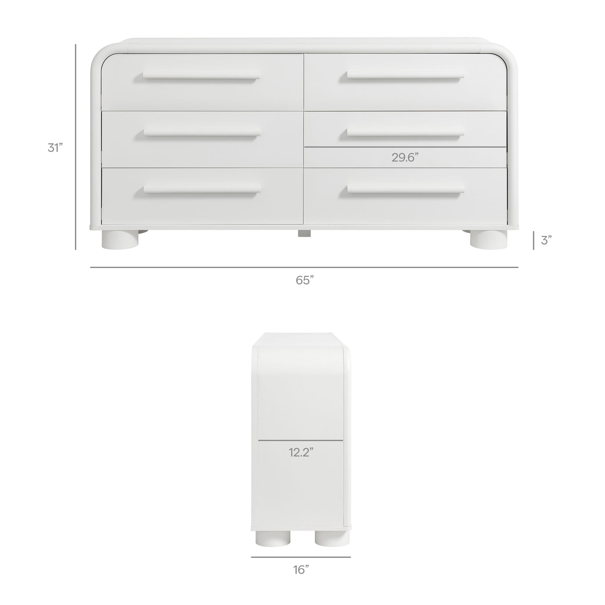 Bellamy Curved 6-Drawer Dresser by Modway