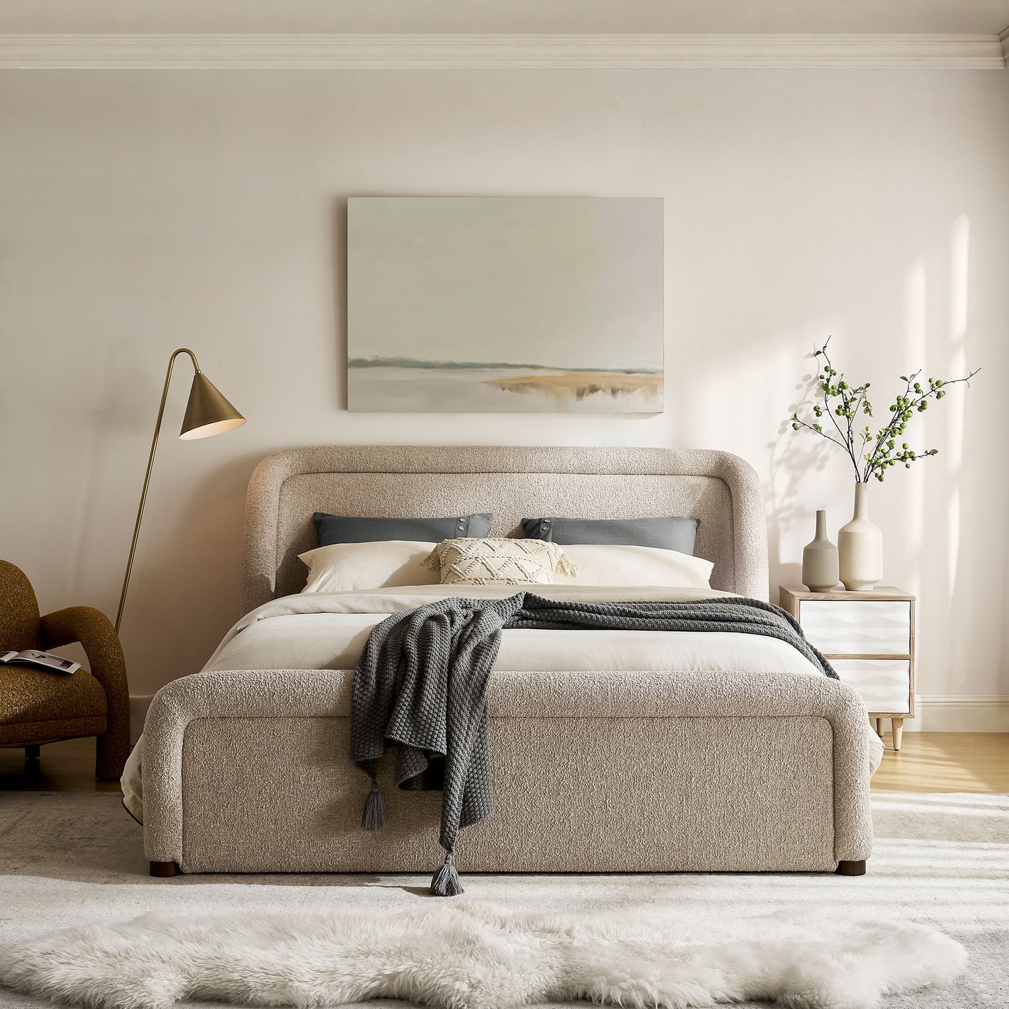 Tasmin Queen Upholstered Fabric Platform Bed by Modway