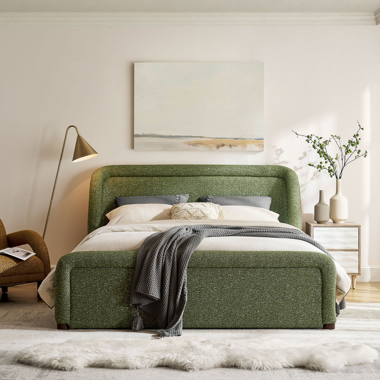 Tasmin Queen Upholstered Fabric Platform Bed by Modway