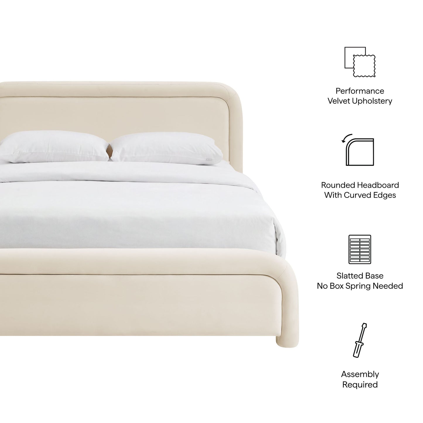 Beck Queen Performance Velvet Platform Bed by Modway