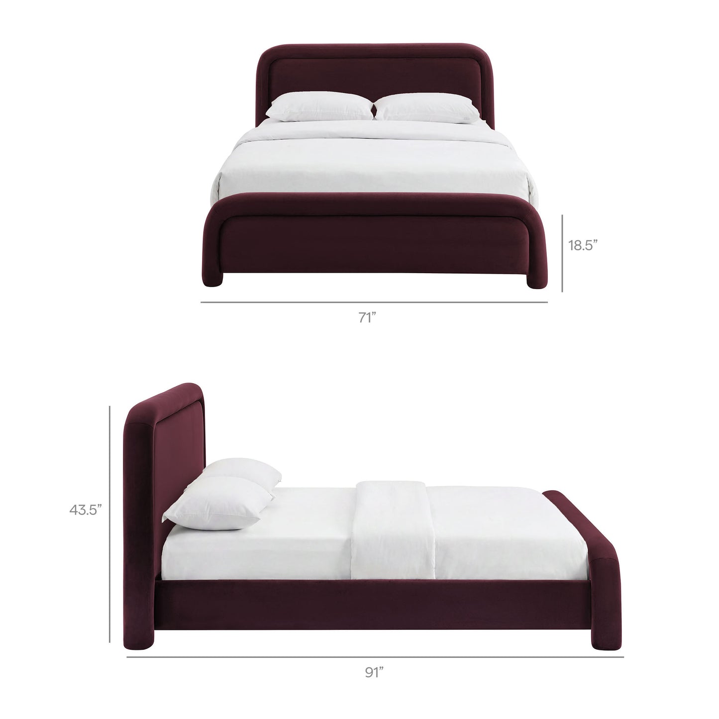 Beck Queen Performance Velvet Platform Bed by Modway
