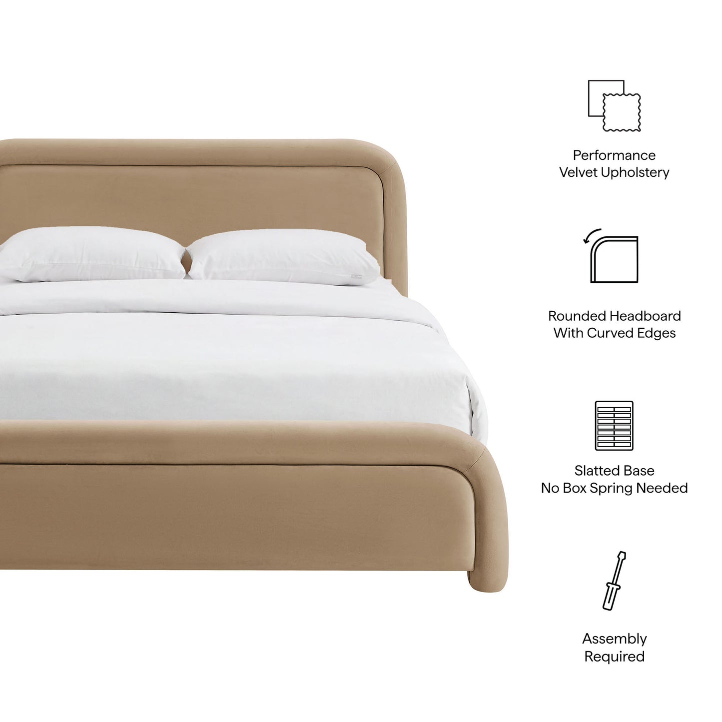 Beck Queen Performance Velvet Platform Bed by Modway