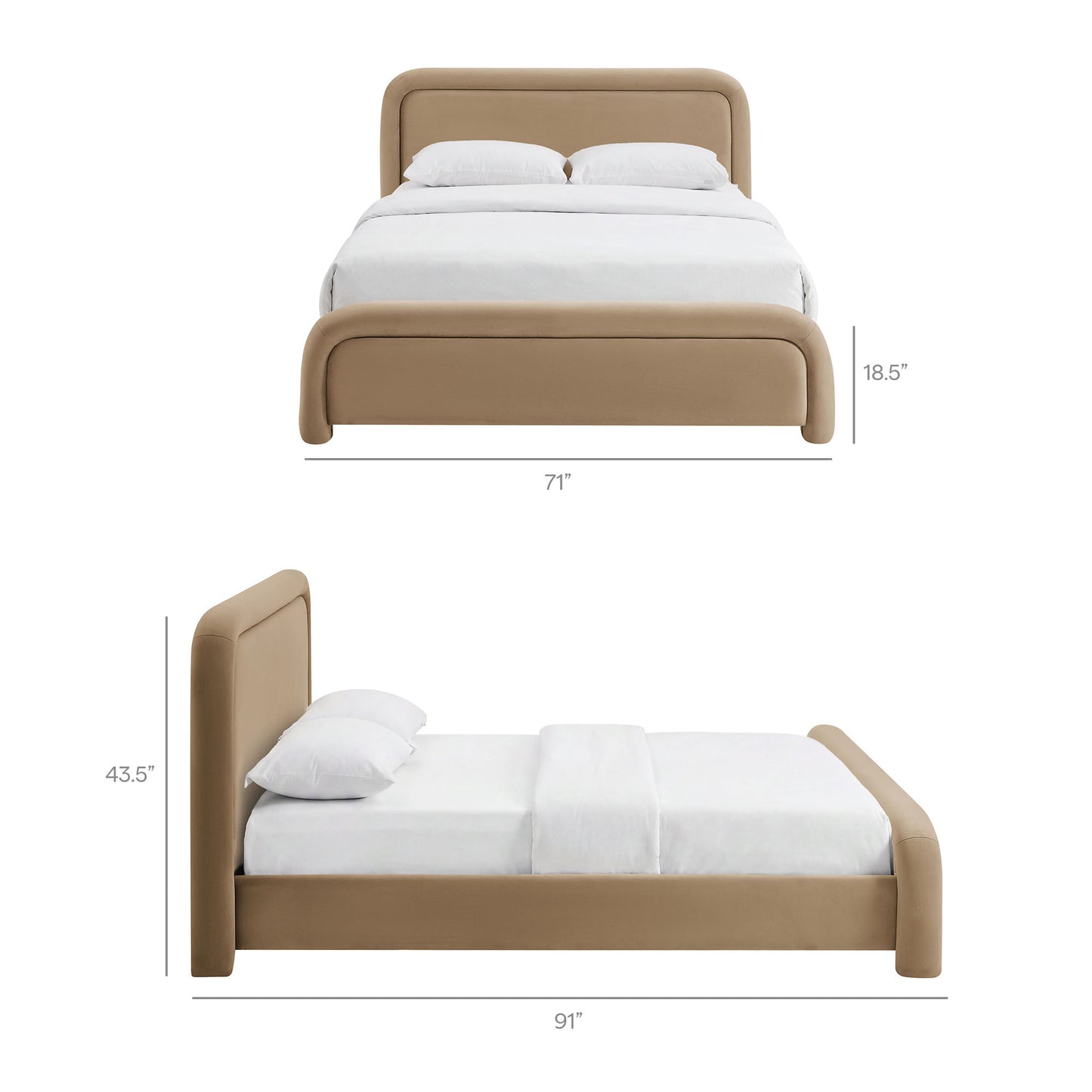 Beck Queen Performance Velvet Platform Bed by Modway