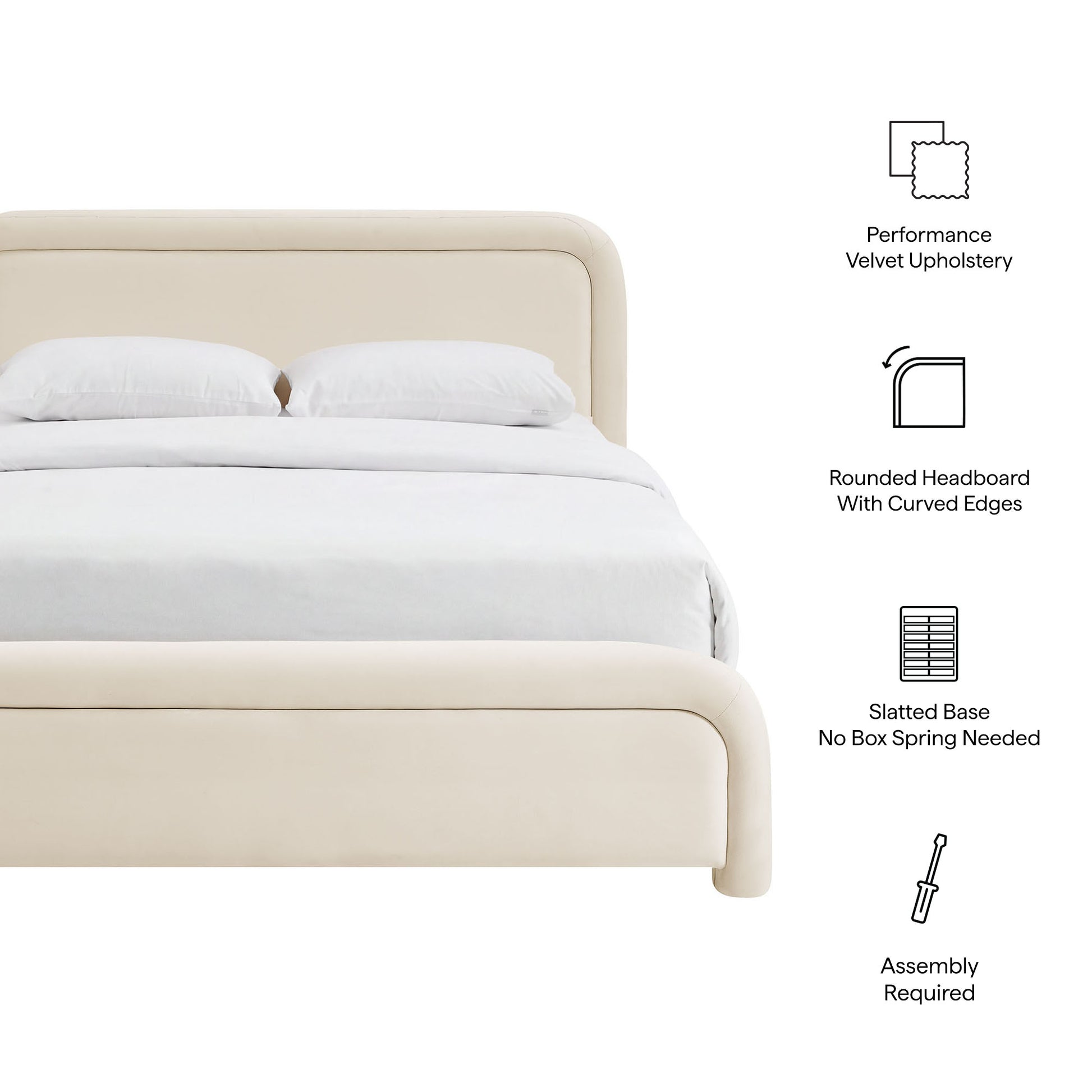Beck King Performance Velvet Platform Bed by Modway