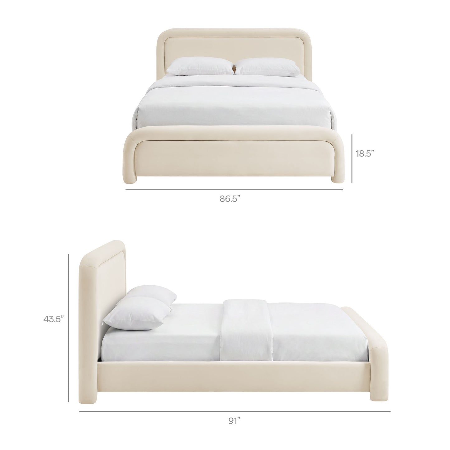 Beck King Performance Velvet Platform Bed by Modway