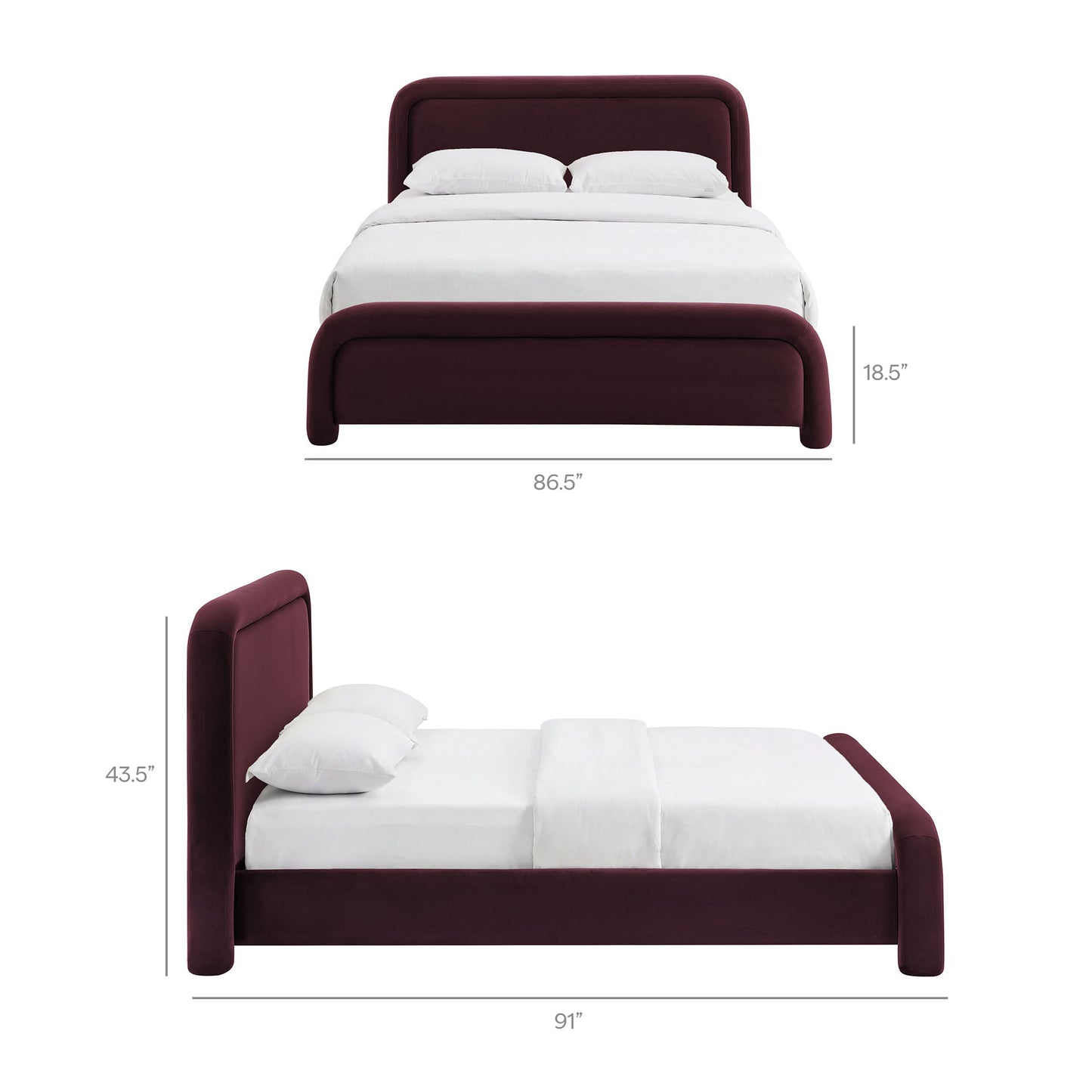Beck King Performance Velvet Platform Bed by Modway
