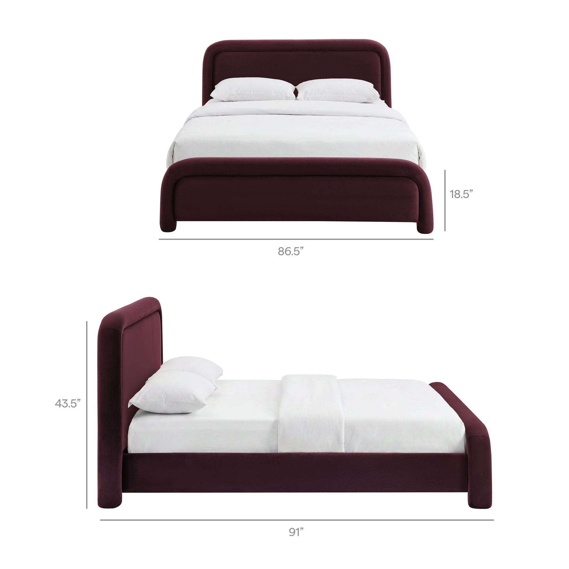 Beck King Performance Velvet Platform Bed by Modway