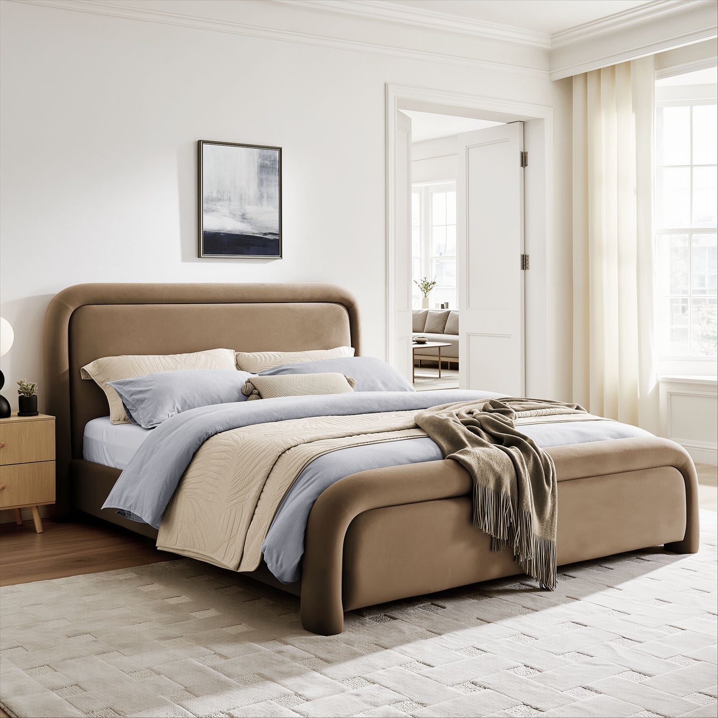 Beck King Performance Velvet Platform Bed by Modway