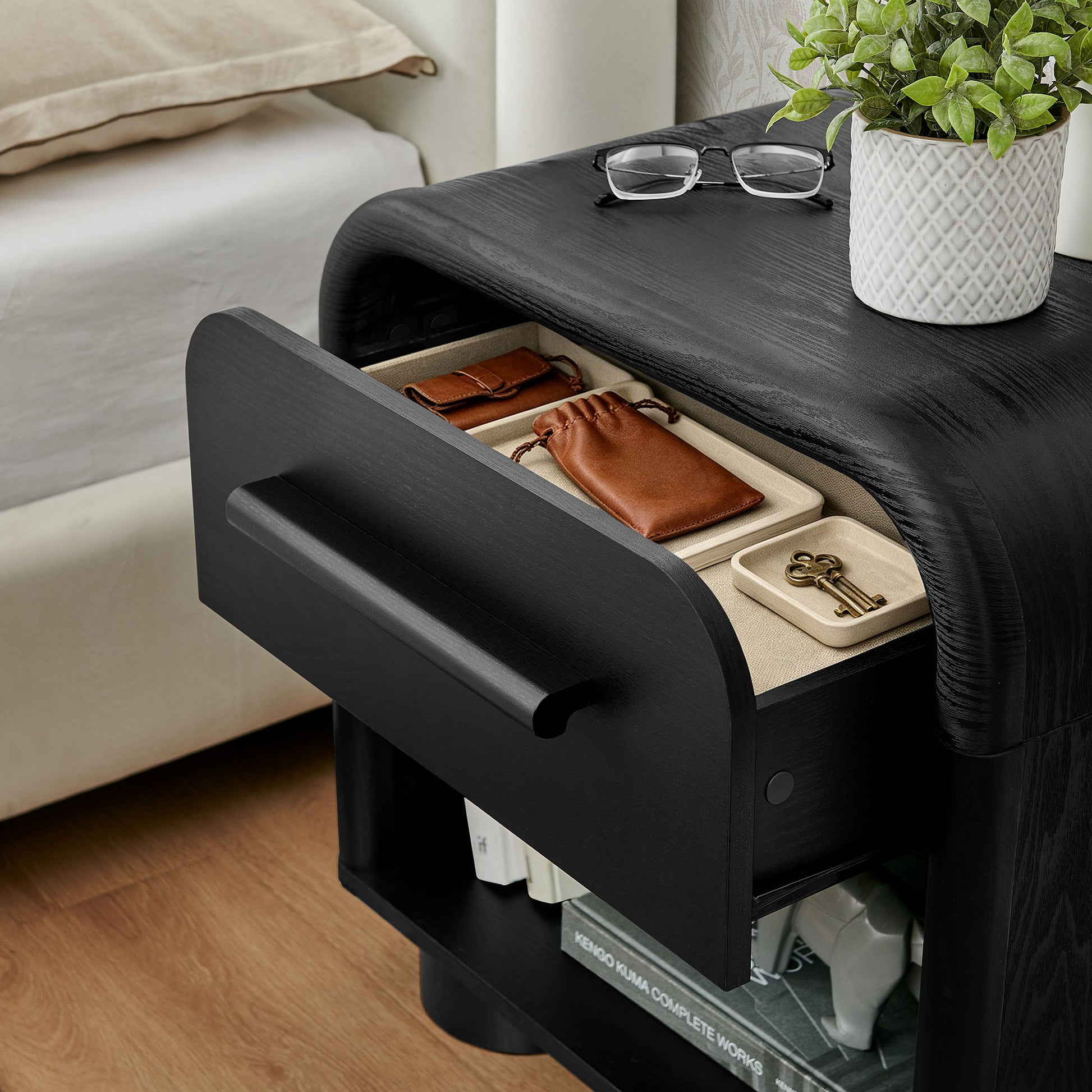 Bellamy Curved 1-Drawer Nightstand by Modway