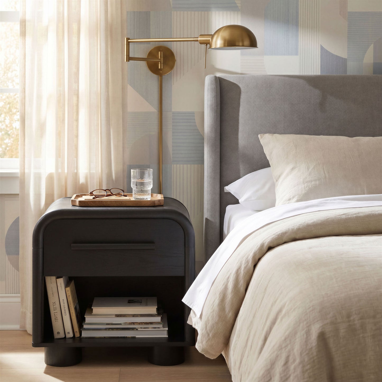 Bellamy Curved 1-Drawer Nightstand by Modway