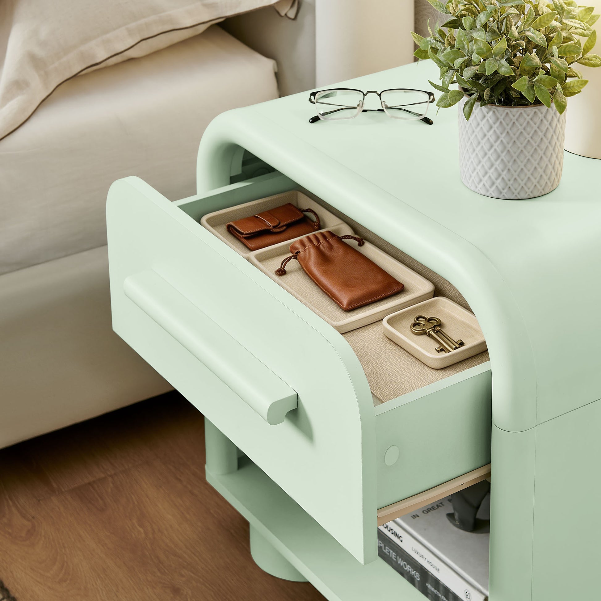 Bellamy Curved 1-Drawer Nightstand by Modway