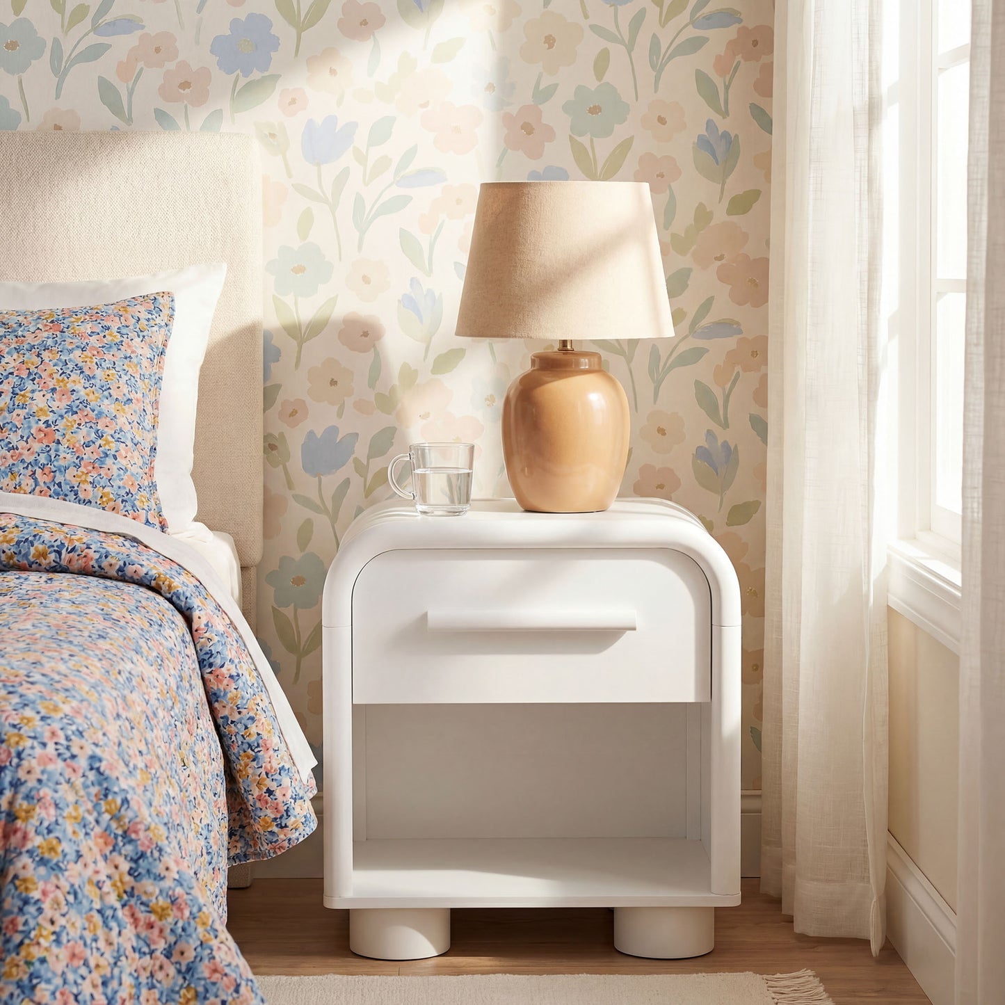Bellamy Curved 1-Drawer Nightstand by Modway