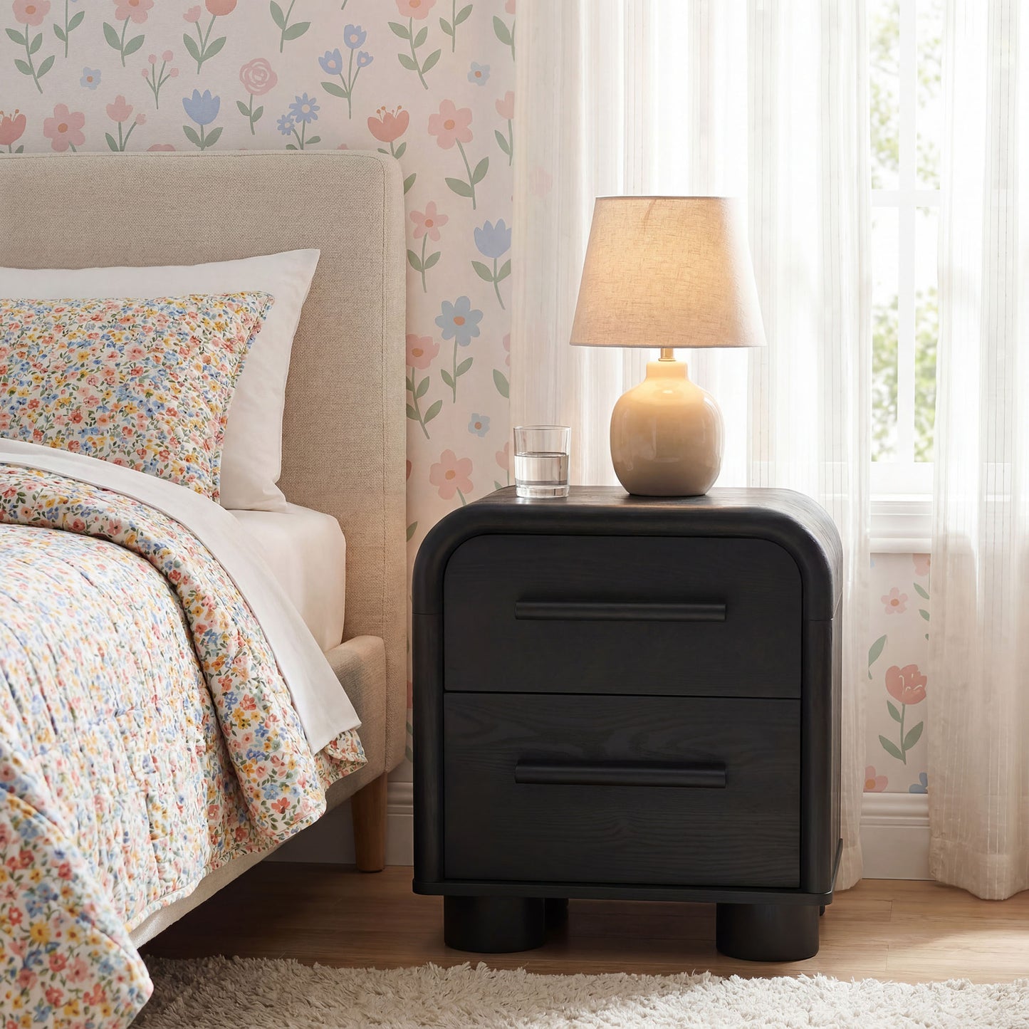Bellamy Curved 2-Drawer Nightstand by Modway