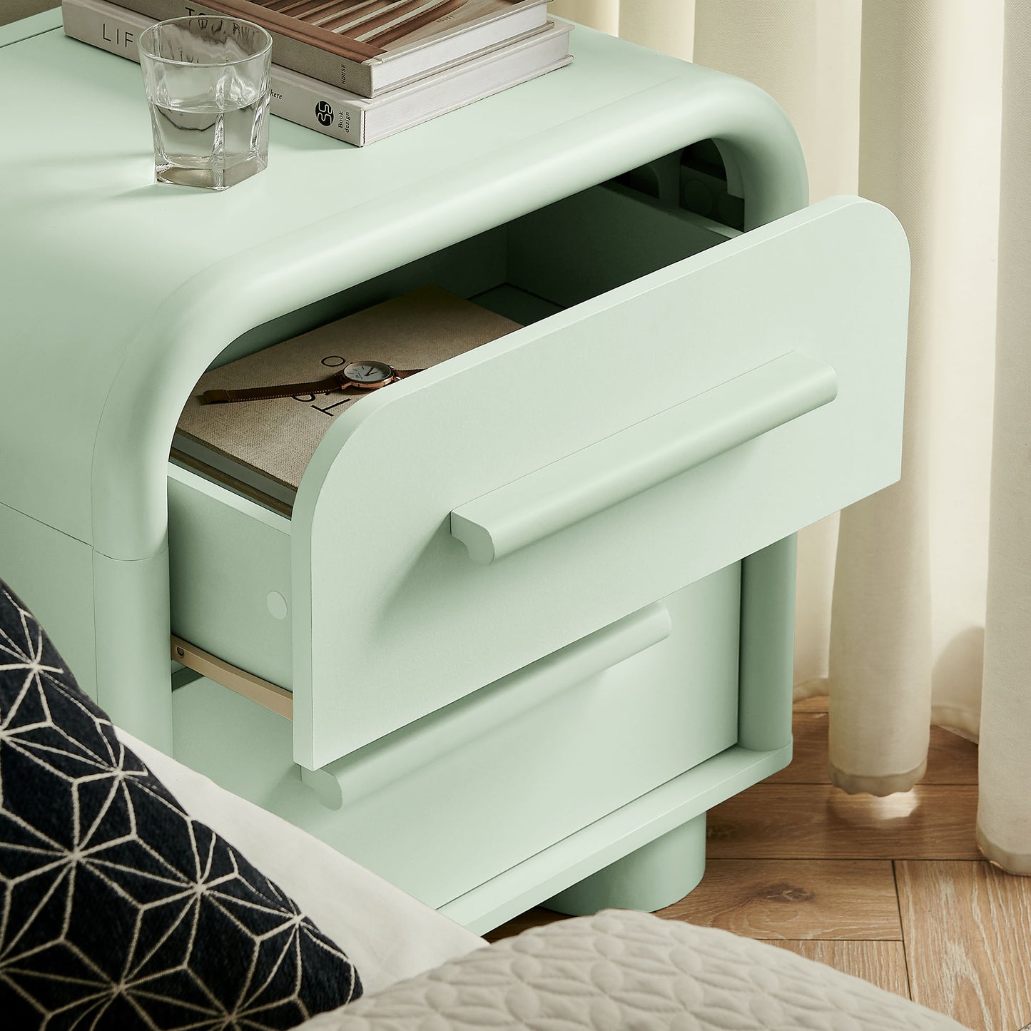 Bellamy Curved 2-Drawer Nightstand by Modway