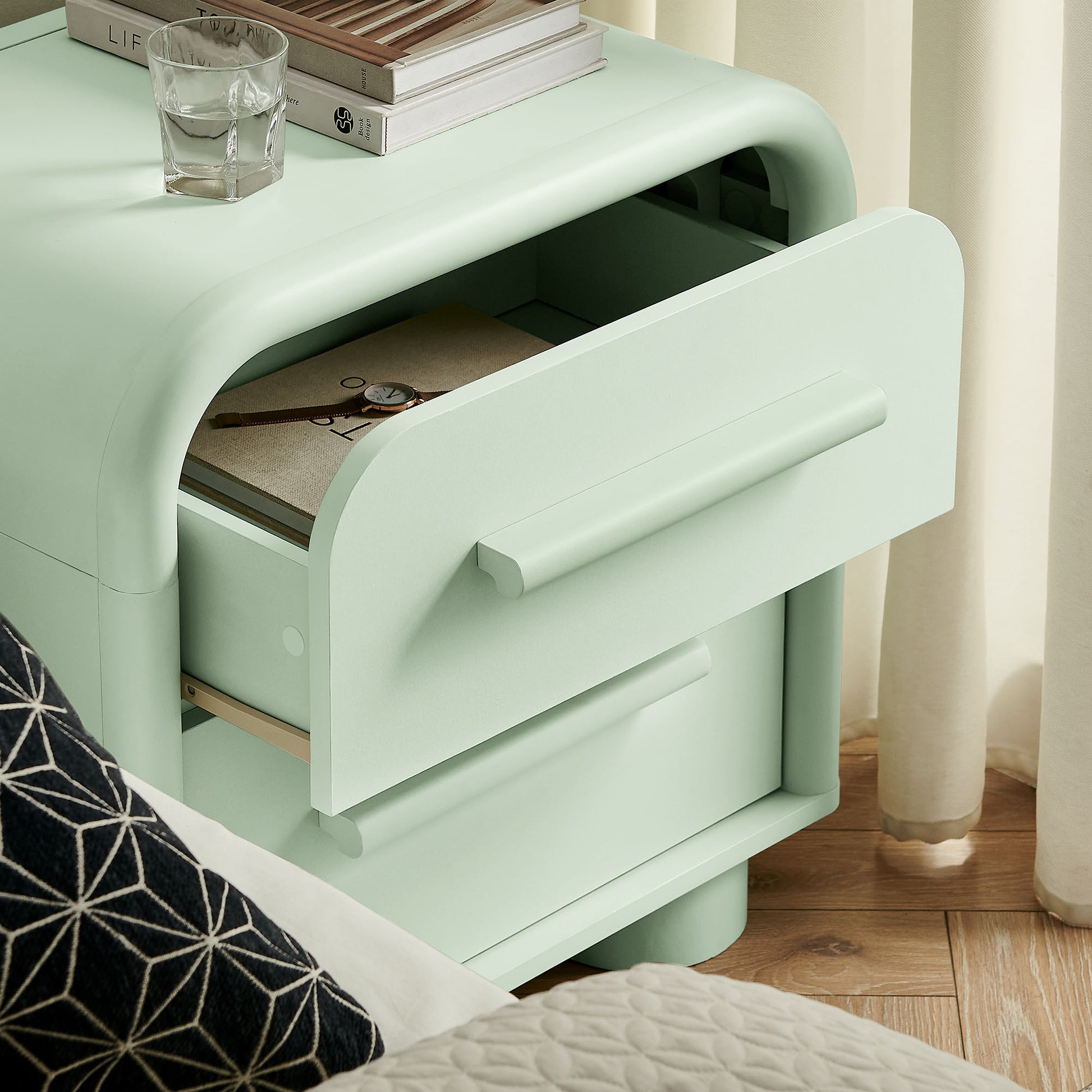 Bellamy Curved 2-Drawer Nightstand by Modway