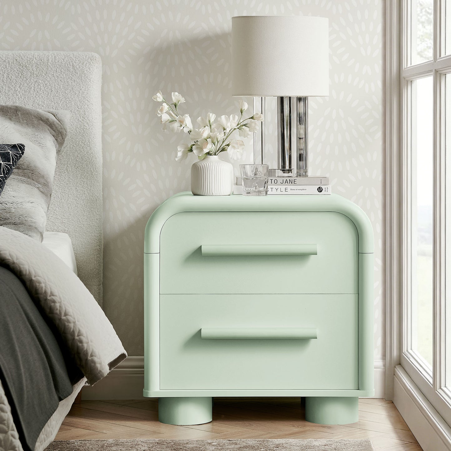 Bellamy Curved 2-Drawer Nightstand by Modway
