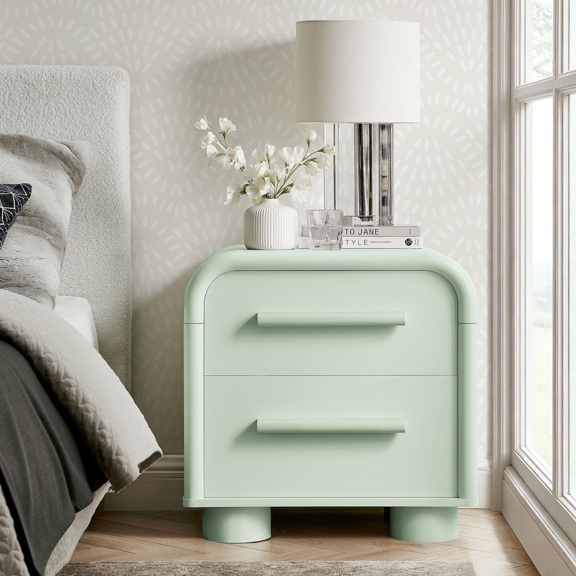 Bellamy Curved 2-Drawer Nightstand by Modway