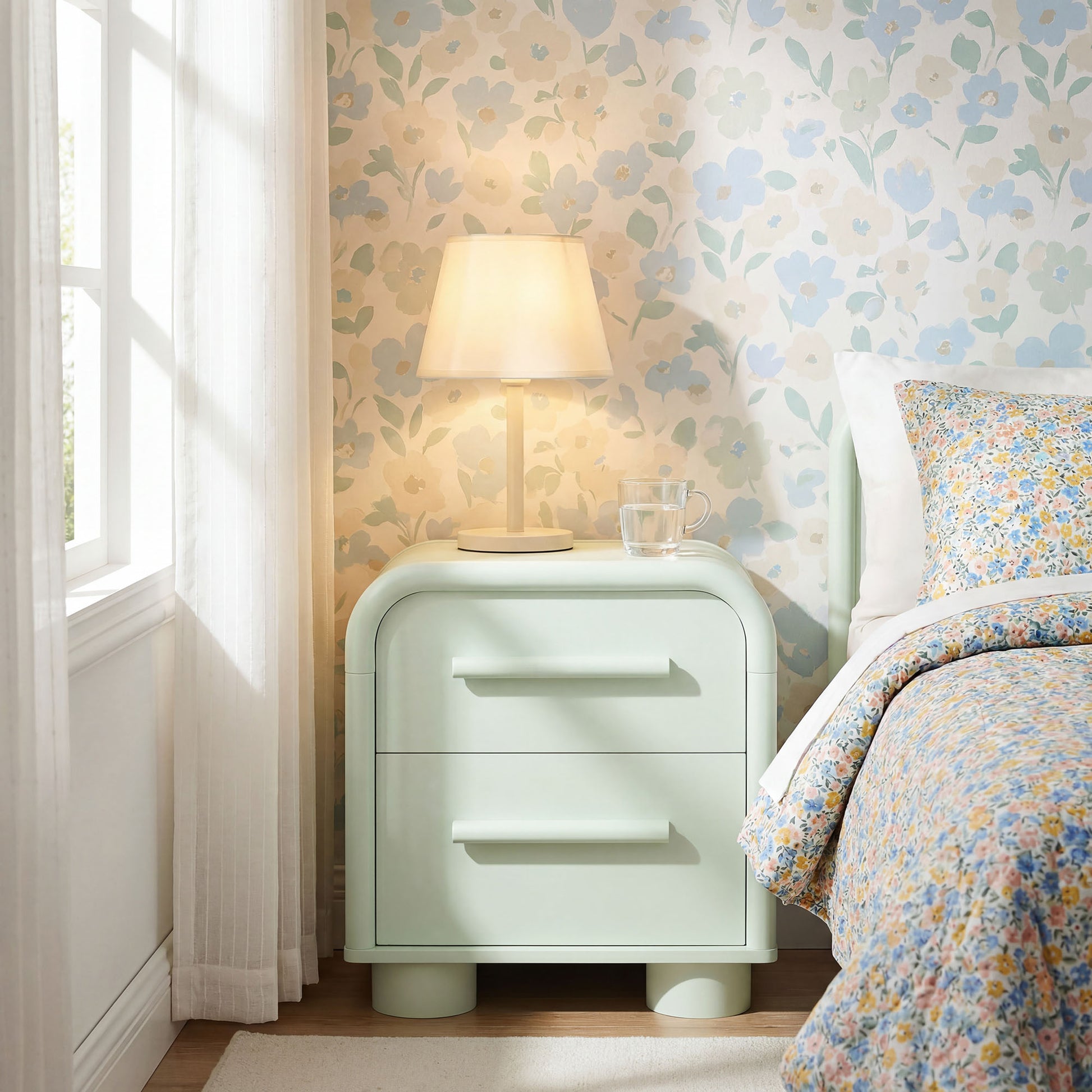 Bellamy Curved 2-Drawer Nightstand by Modway