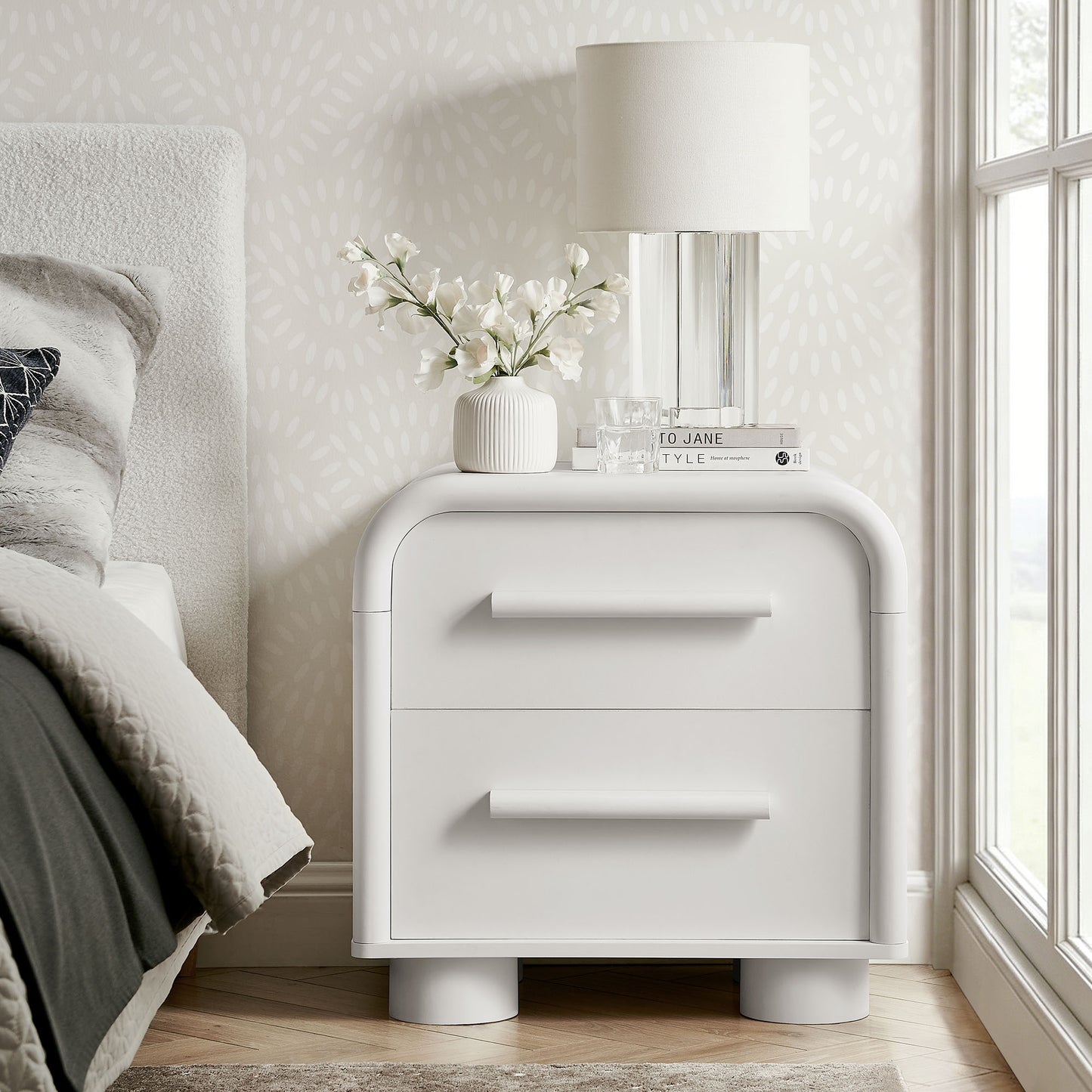 Bellamy Curved 2-Drawer Nightstand by Modway
