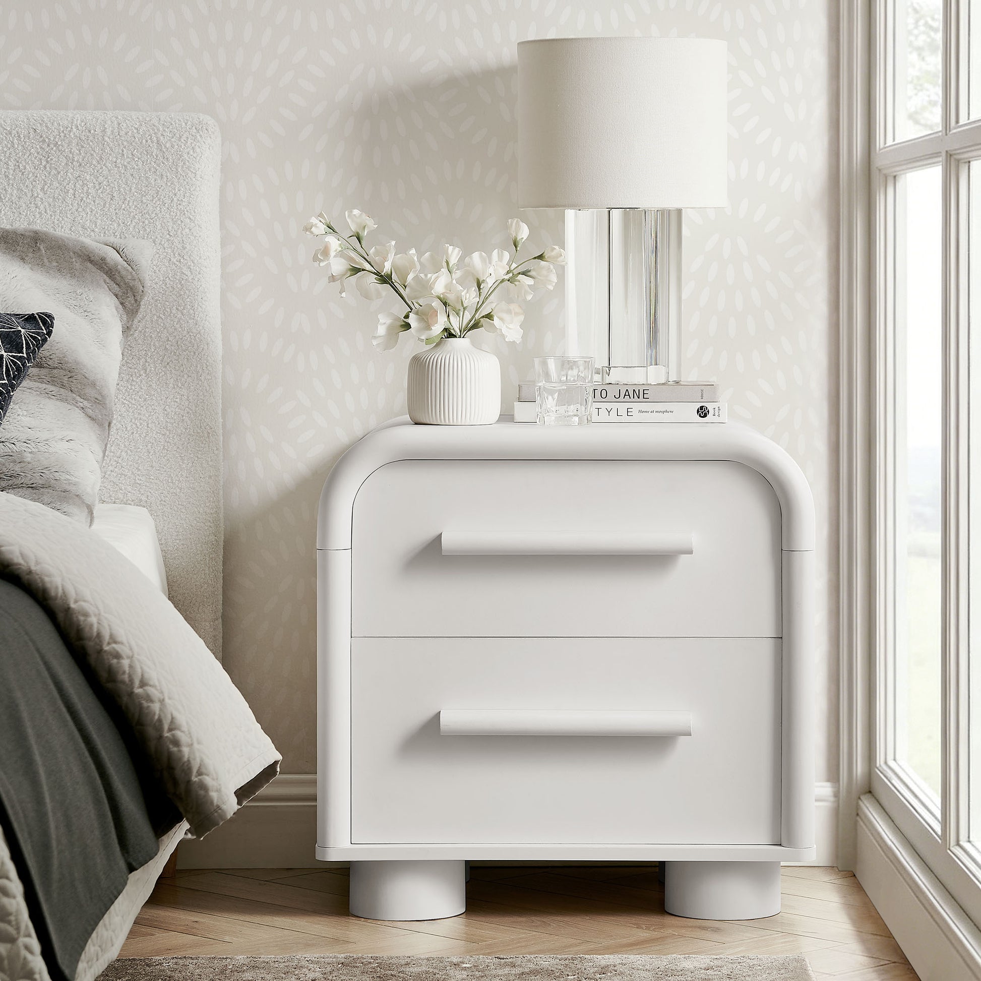 Bellamy Curved 2-Drawer Nightstand by Modway